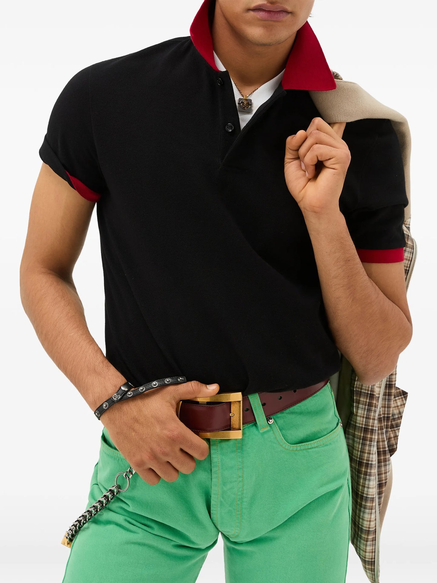 embroidered cotton piqué polo