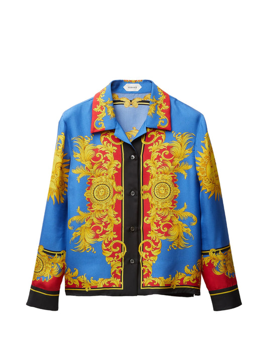 printed silk twill shirt