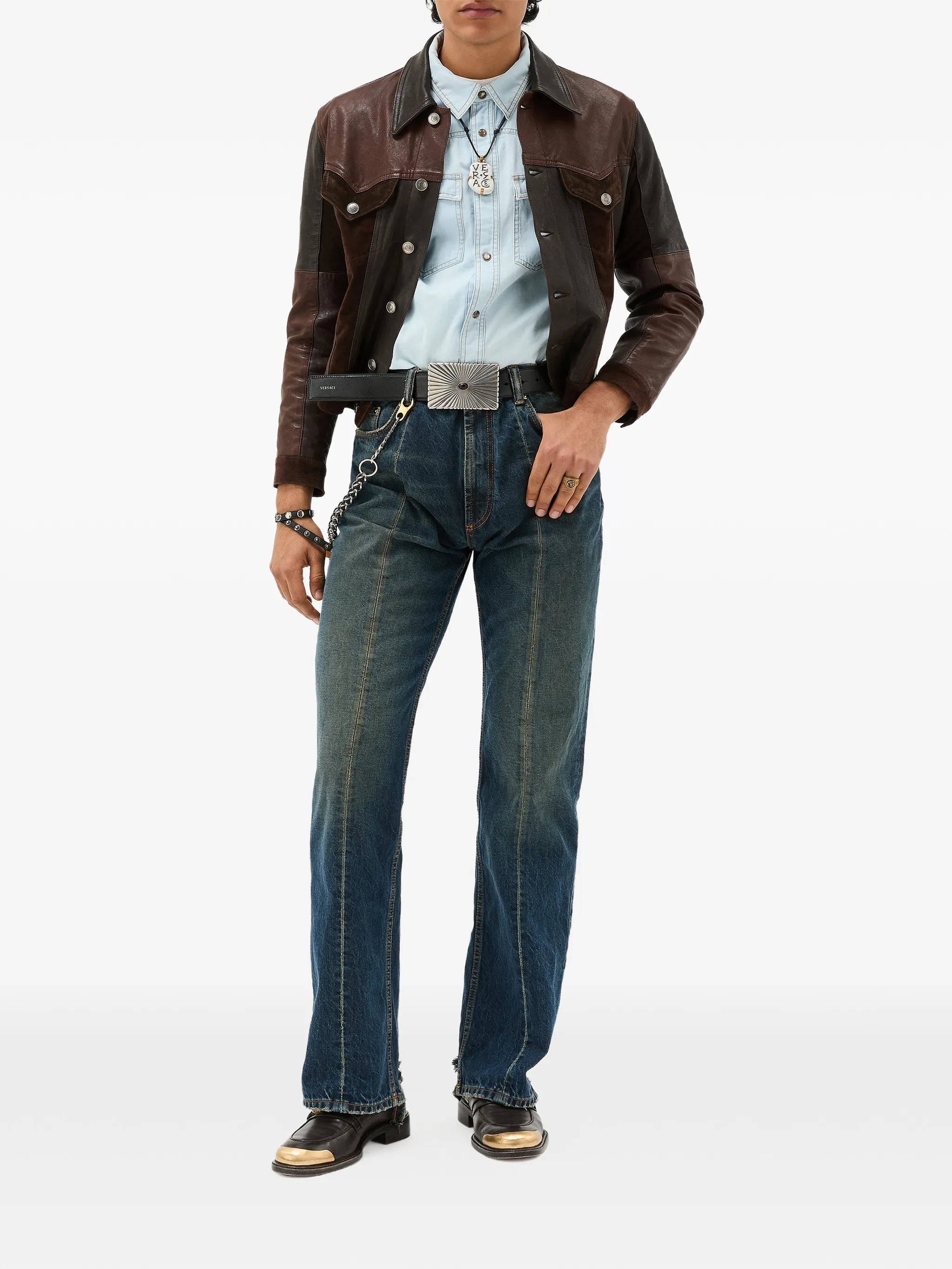 distressed straight jeans