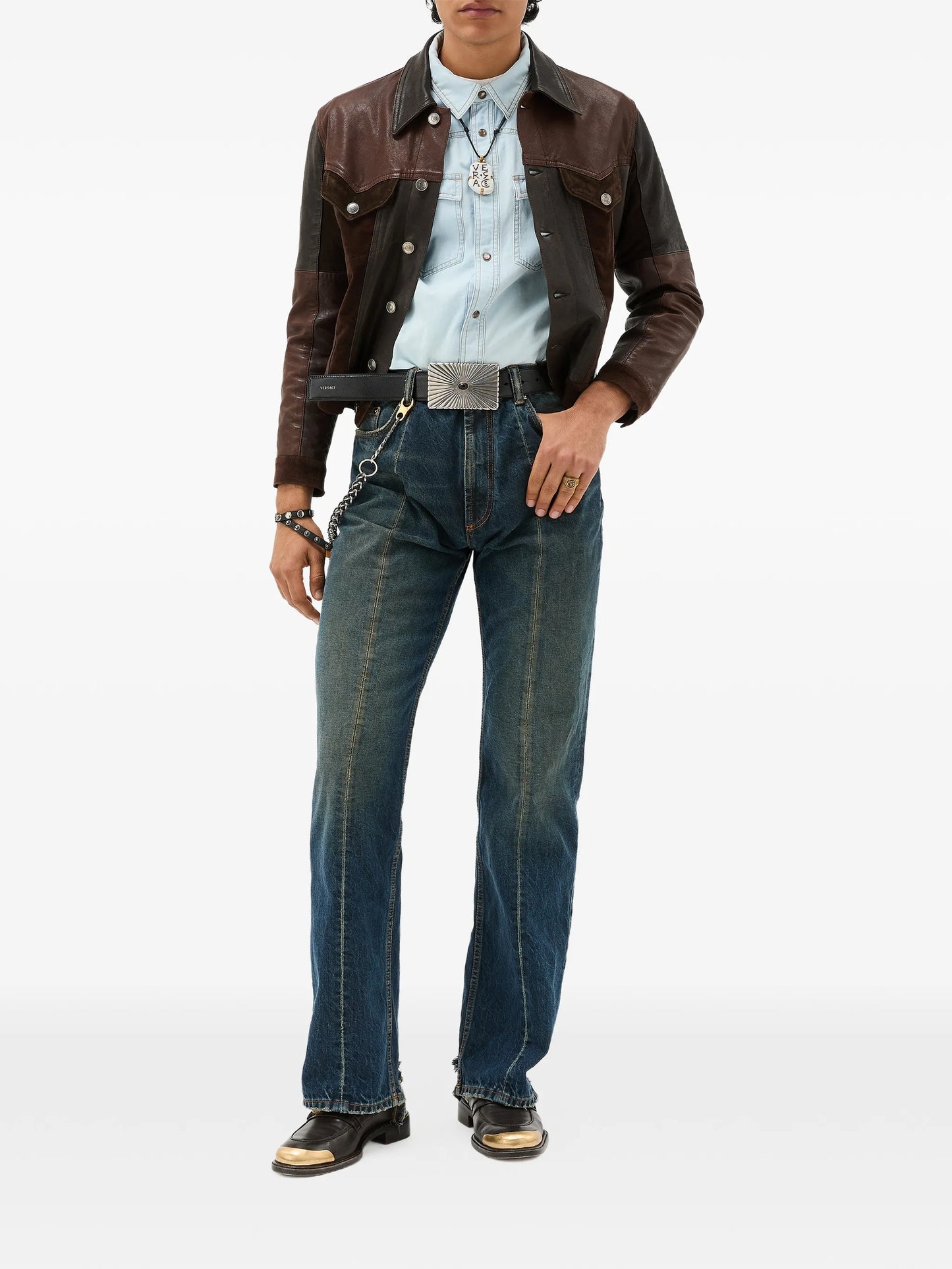 distressed straight jeans