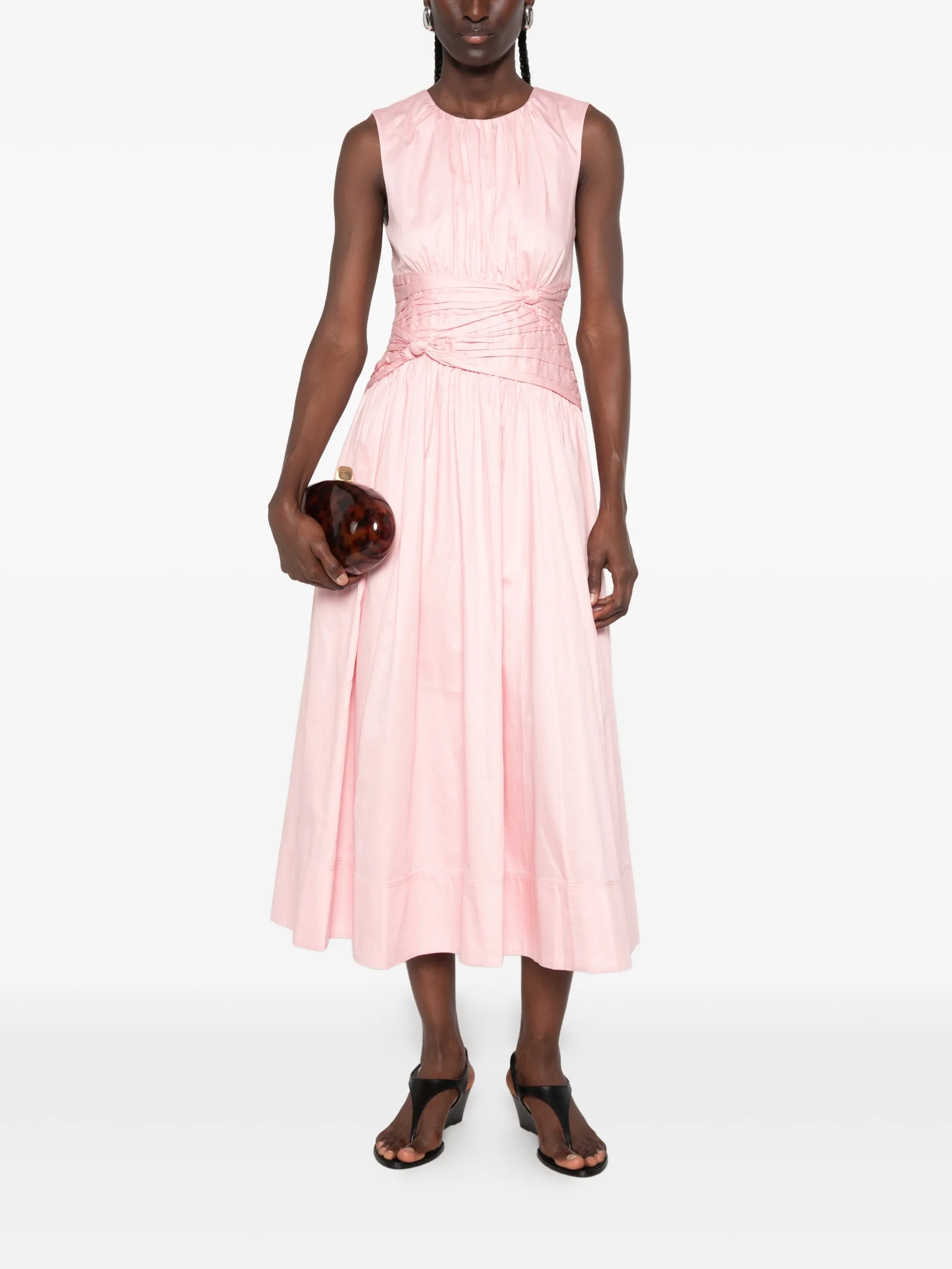 Agatha knot-detail midi dress