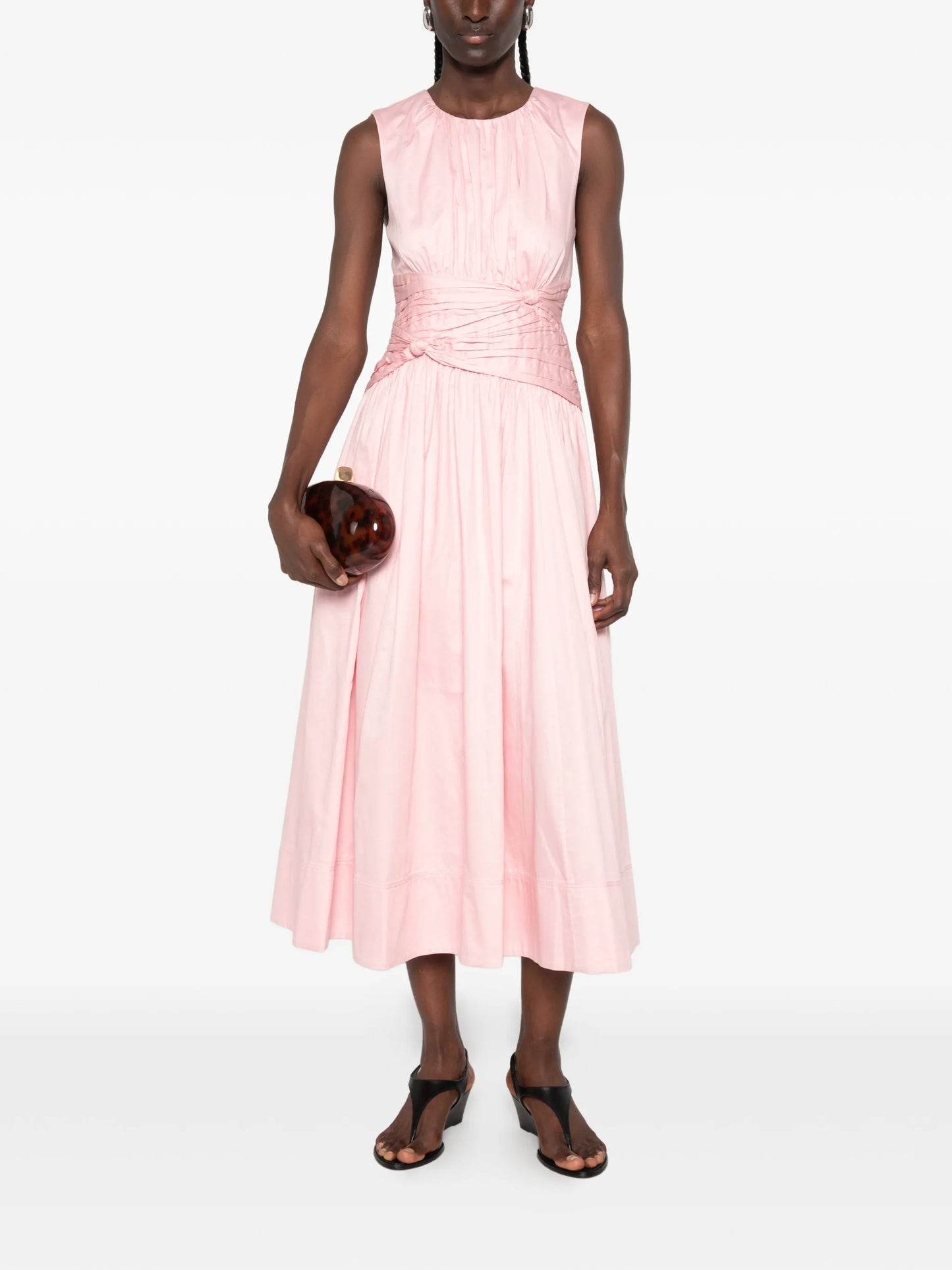 Agatha knot-detail midi dress