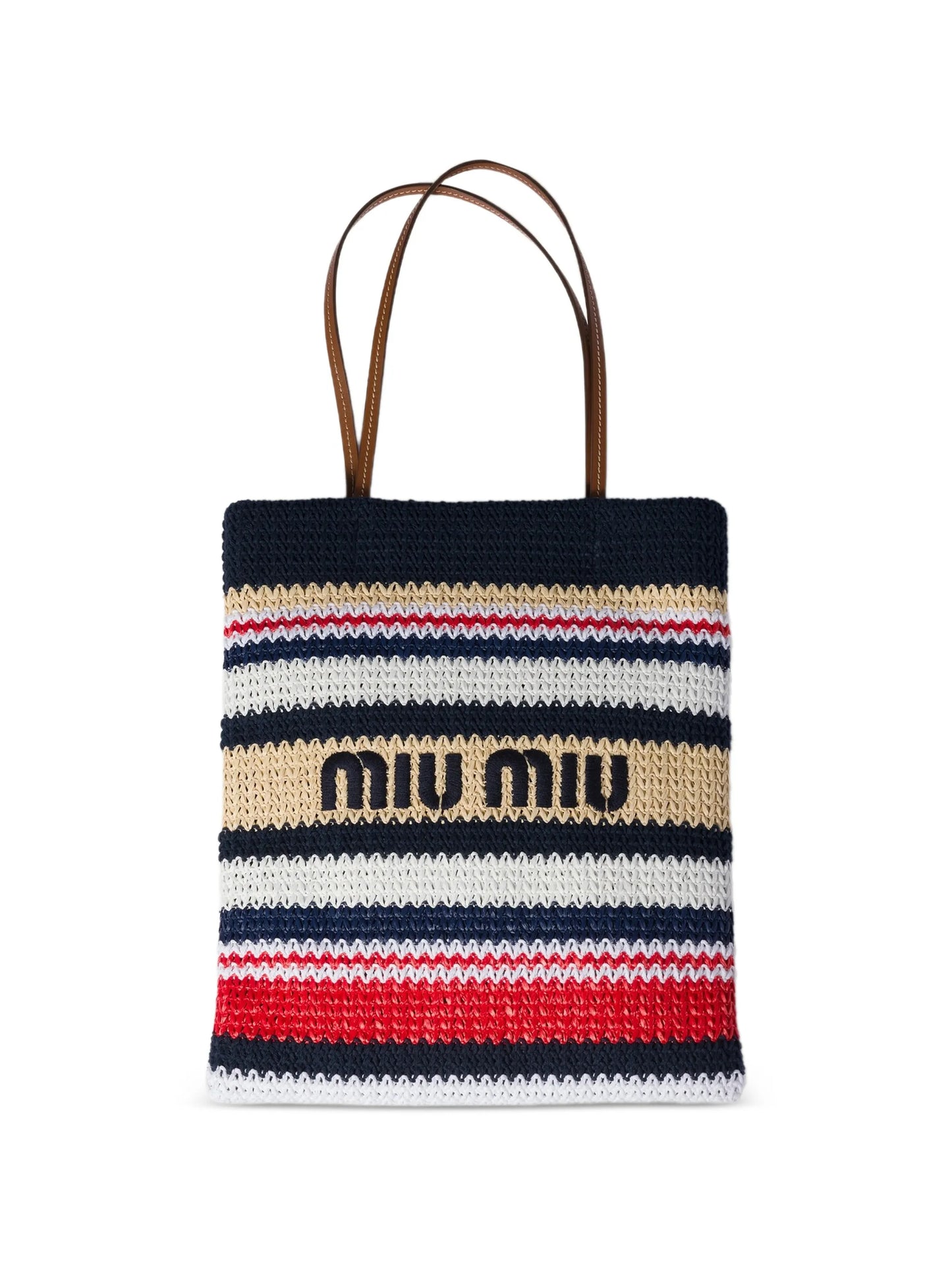 raffia-effect woven tote bag
