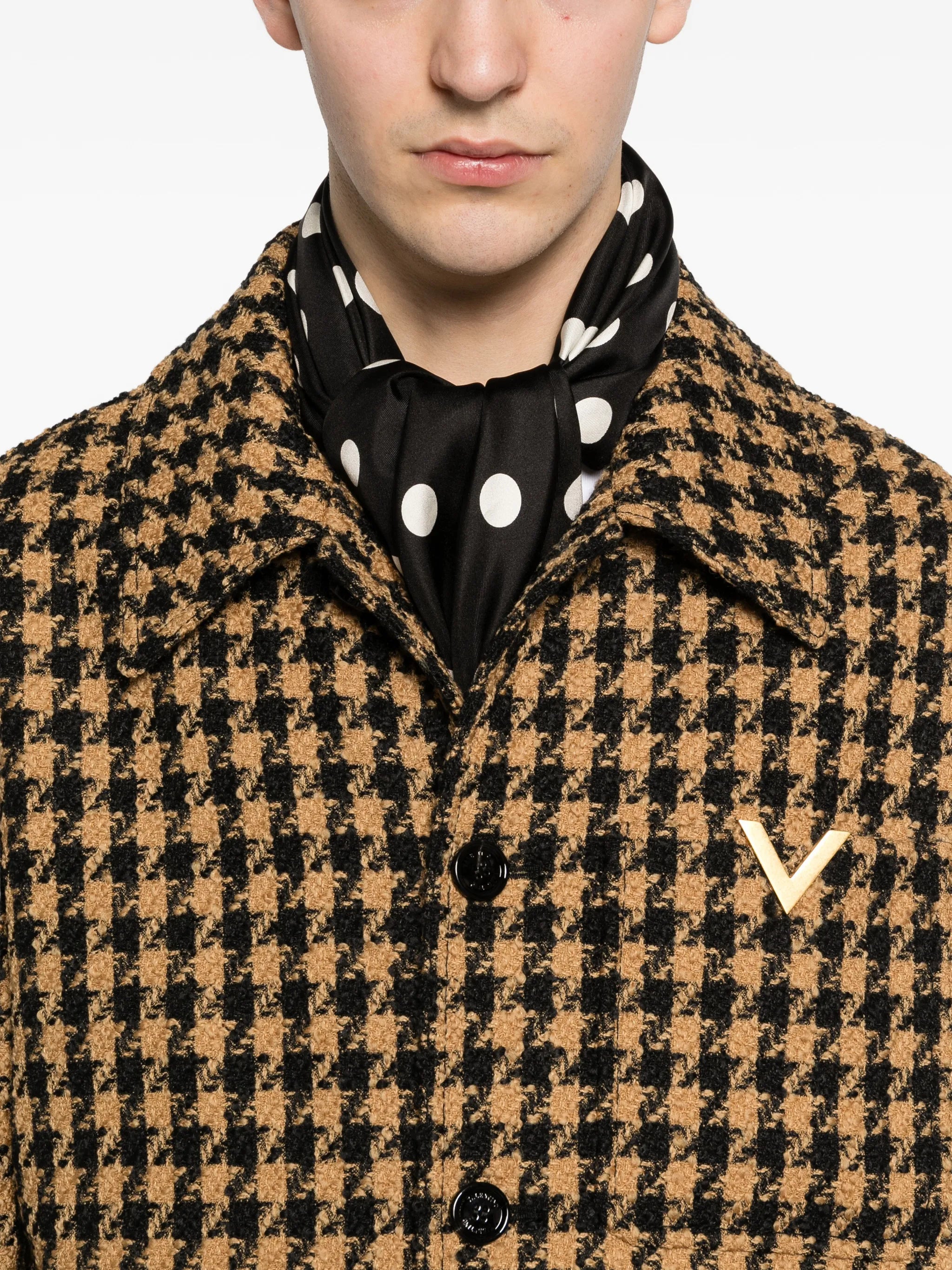 patterned pocket coat