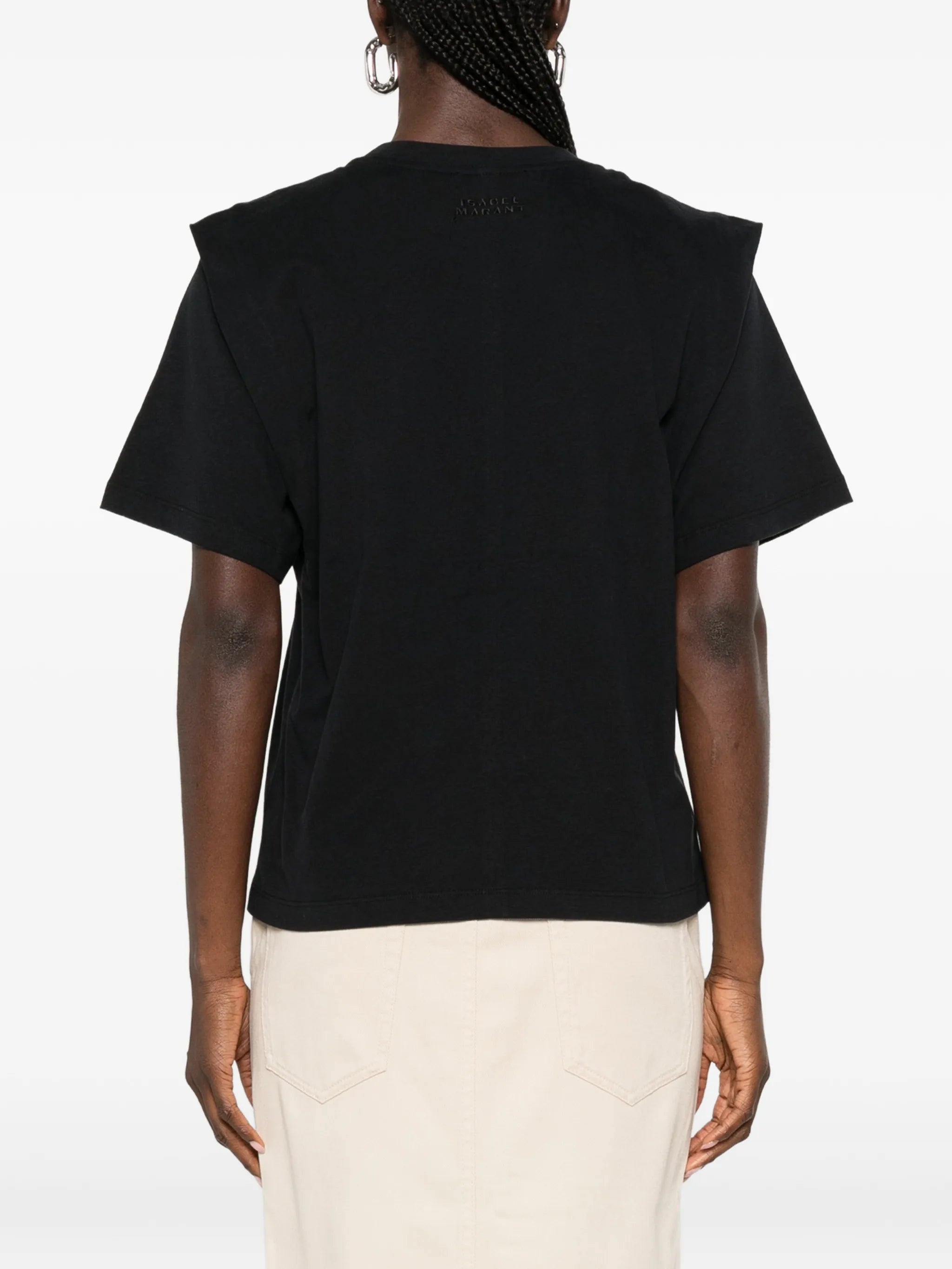 Zelitos padded-shoulder T-shirt