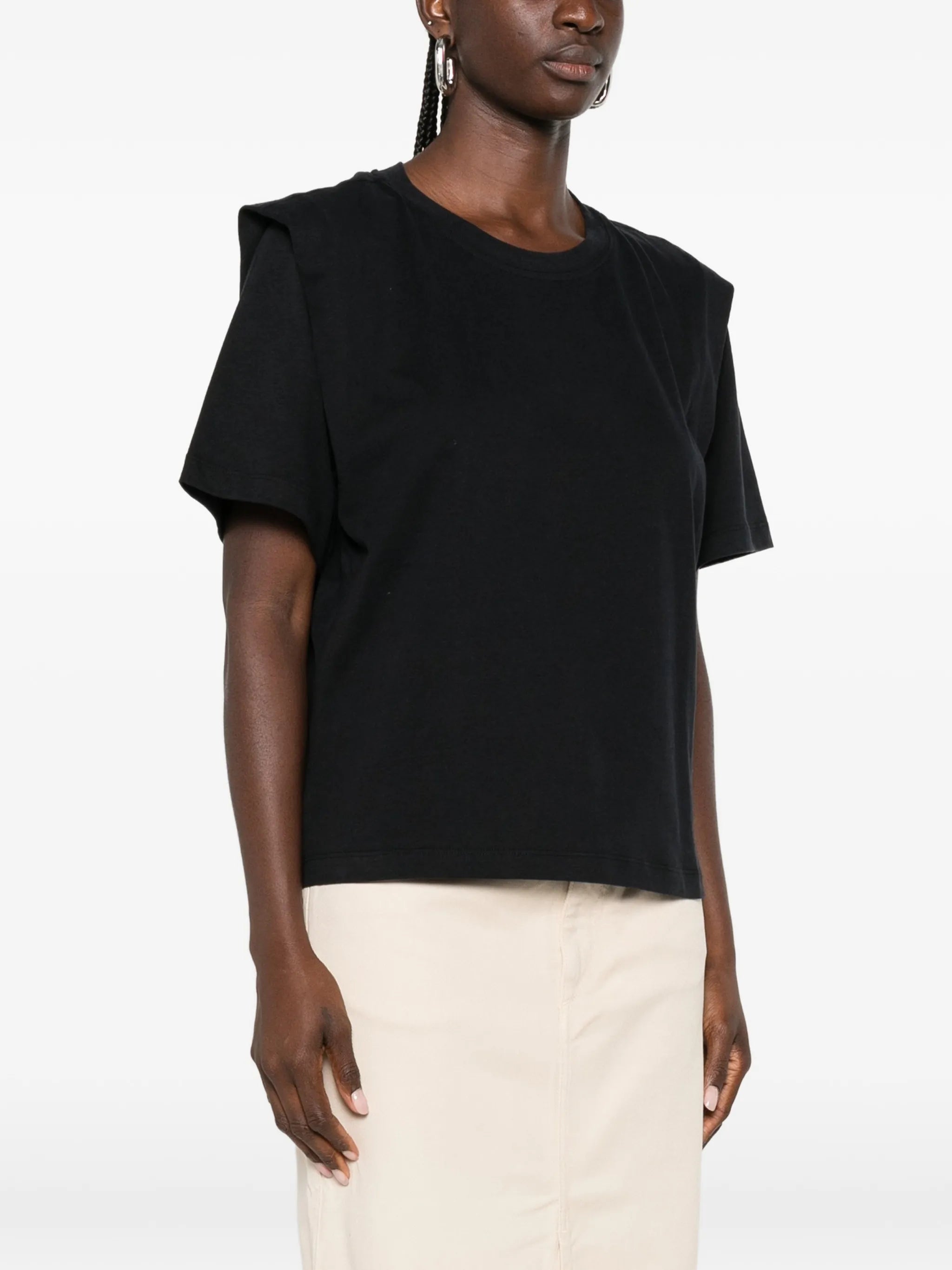 Zelitos padded-shoulder T-shirt