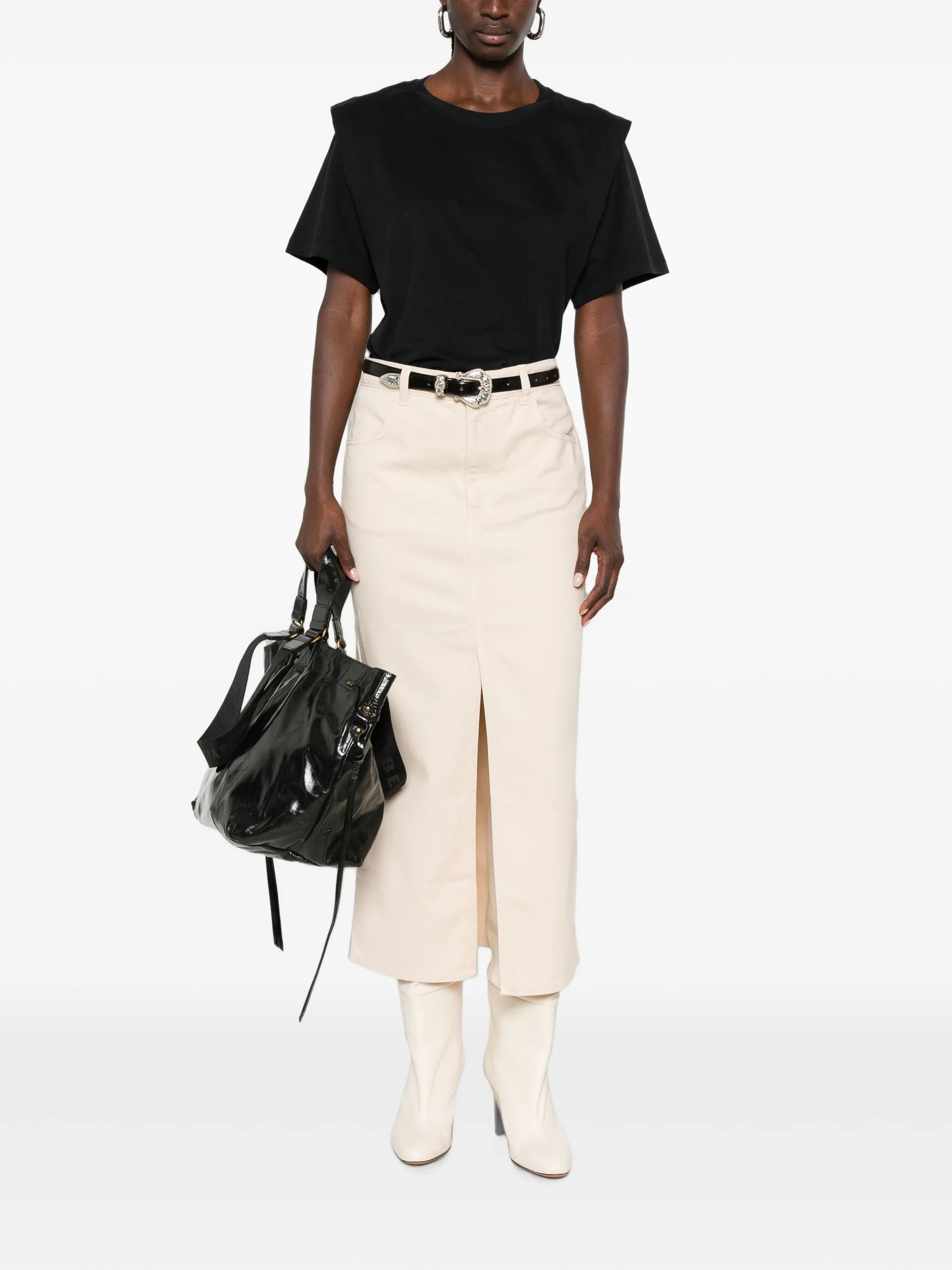 Zelitos padded-shoulder T-shirt