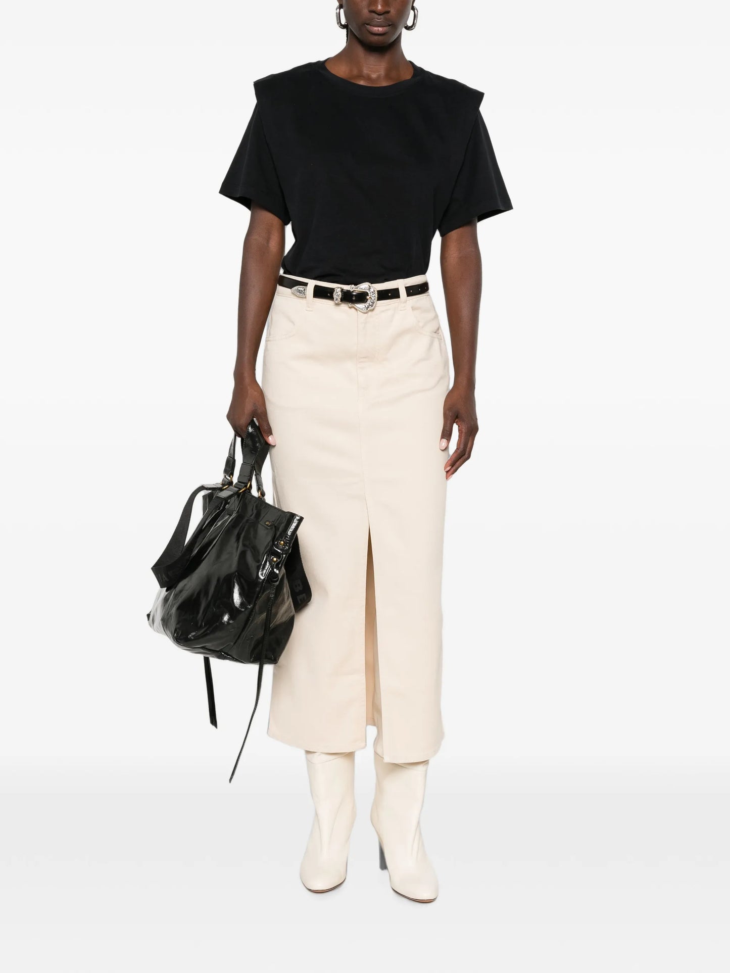 Zelitos padded-shoulder T-shirt