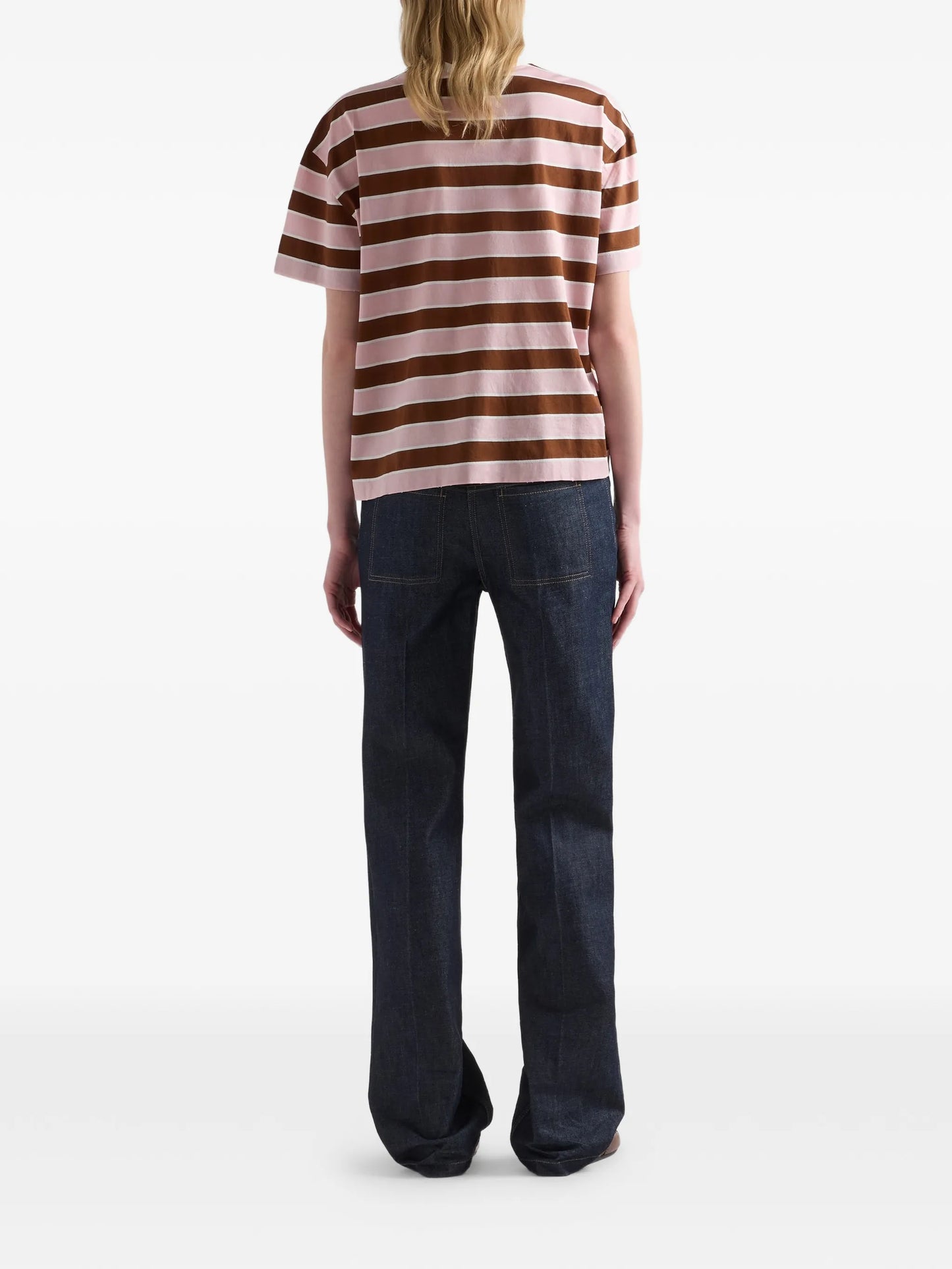 Bayadere striped pocket T-shirt