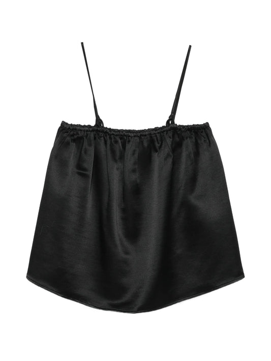 gathered spaghetti-strap blouse