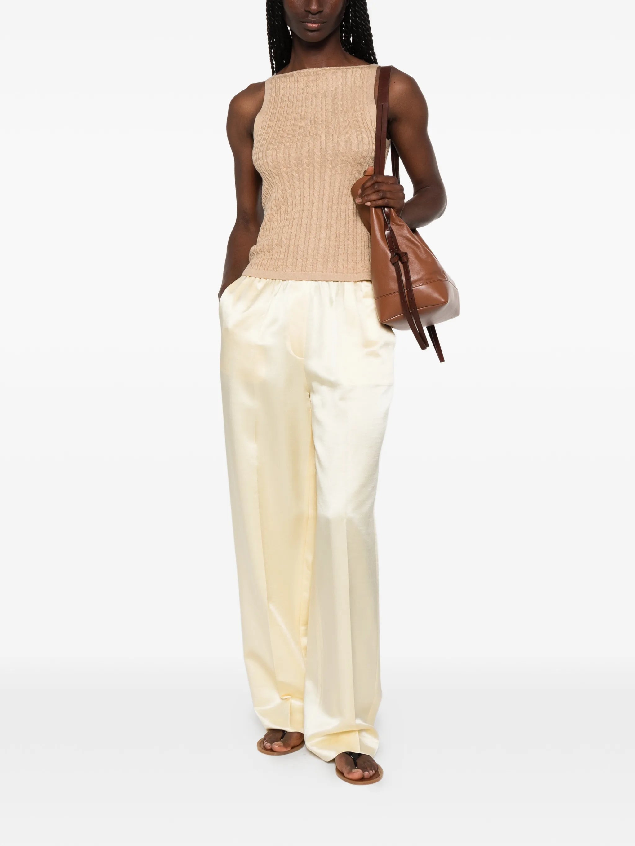 cable-knit tank top