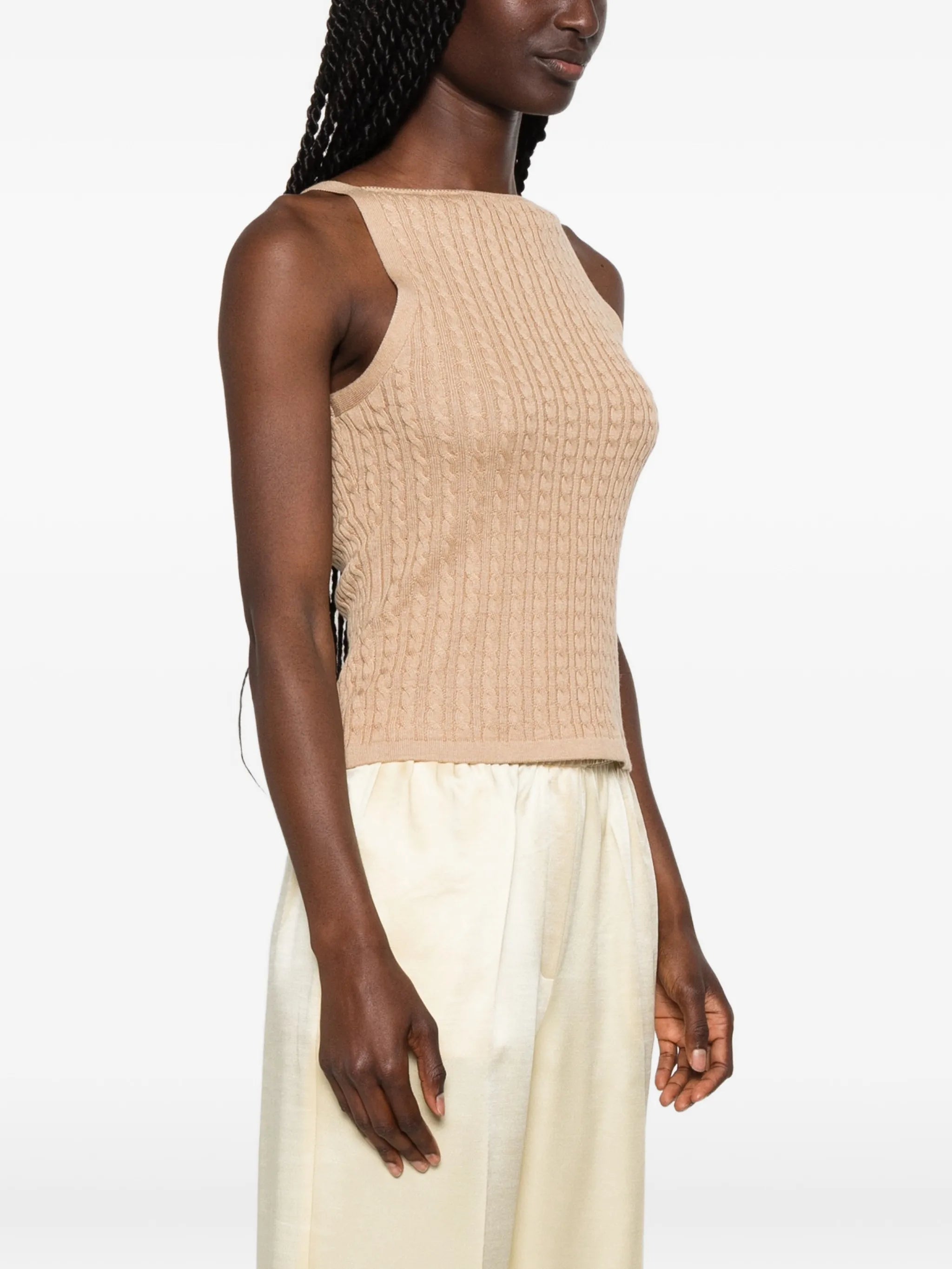 cable-knit tank top