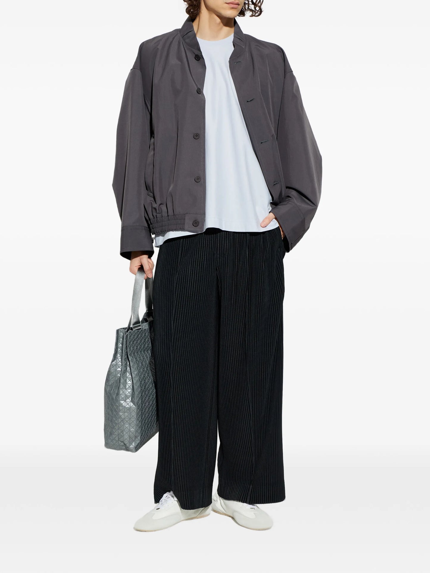 Carrier Carried button-front bomber jacket