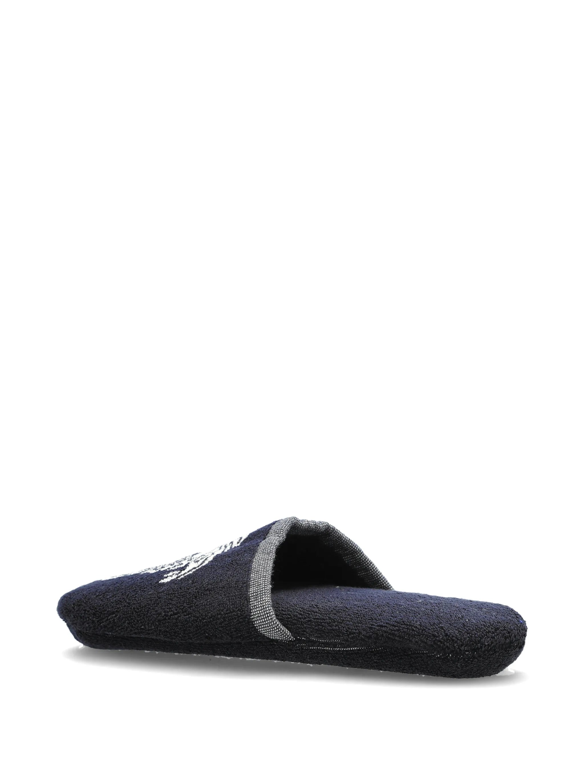 cotton-terry jacquard slippers