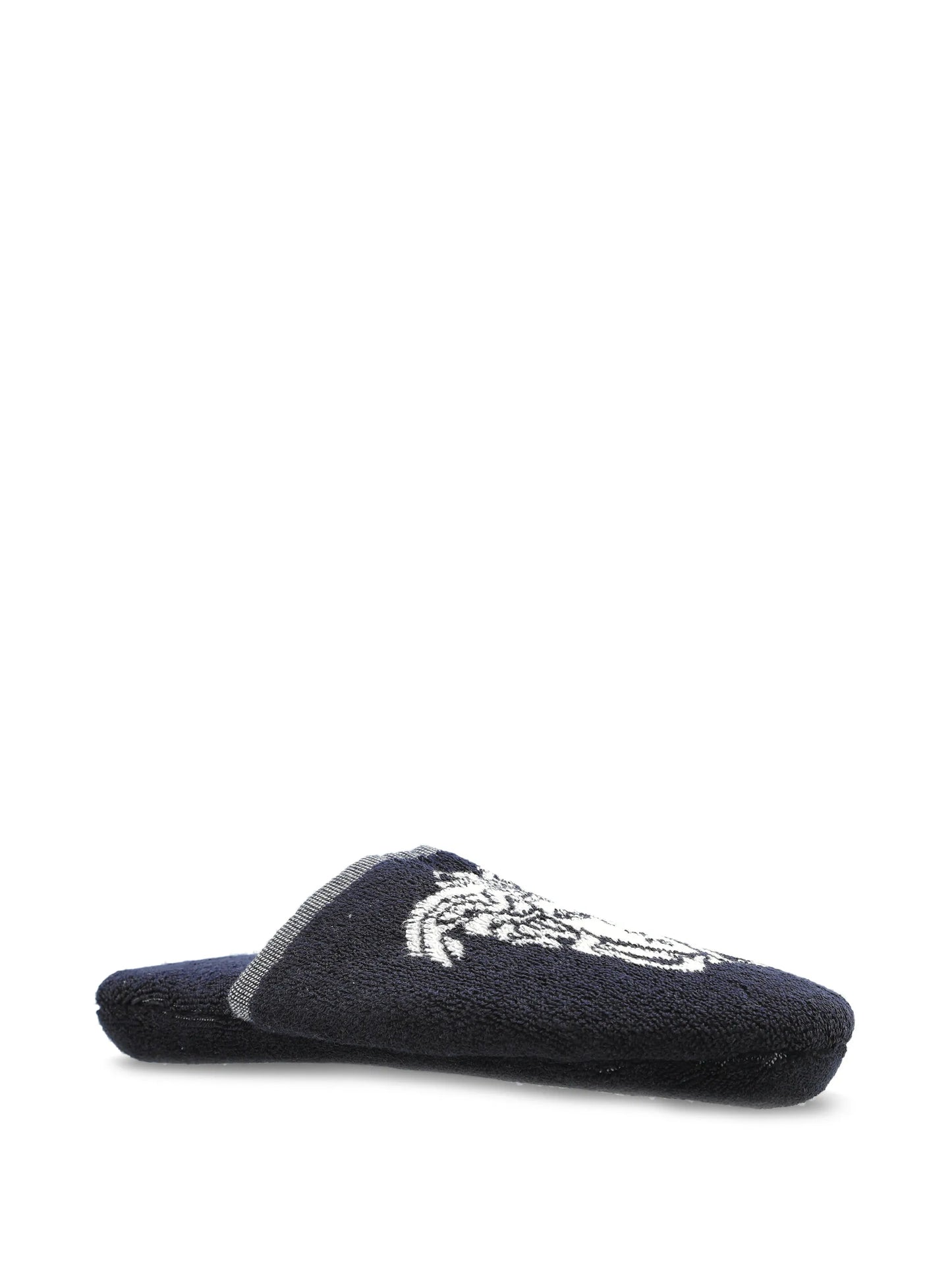 cotton-terry jacquard slippers