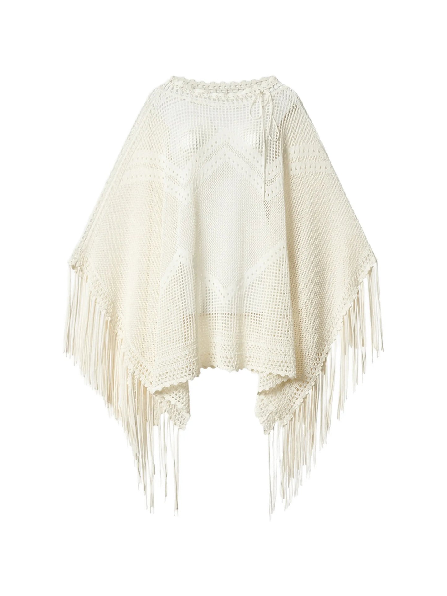 Metilia crochet fringed cape