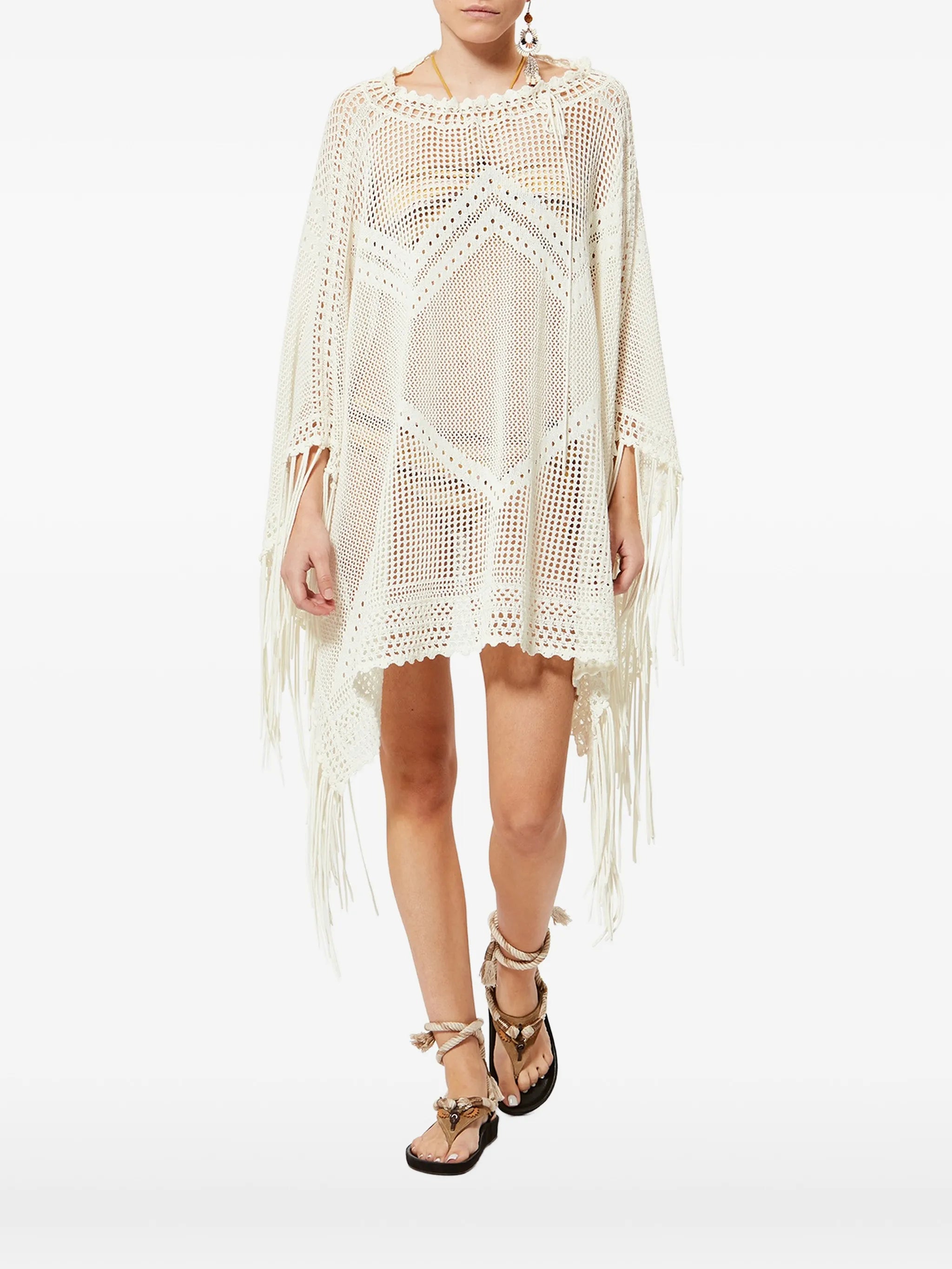 Metilia crochet fringed cape