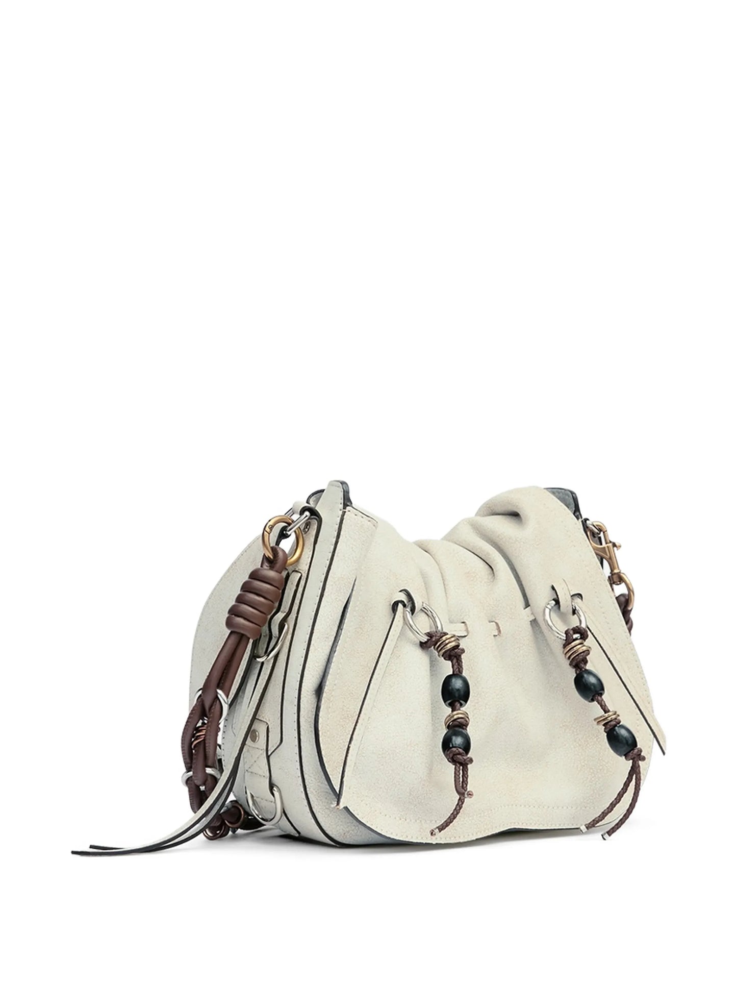 Bolton ruched bead-embellished shoulder bag