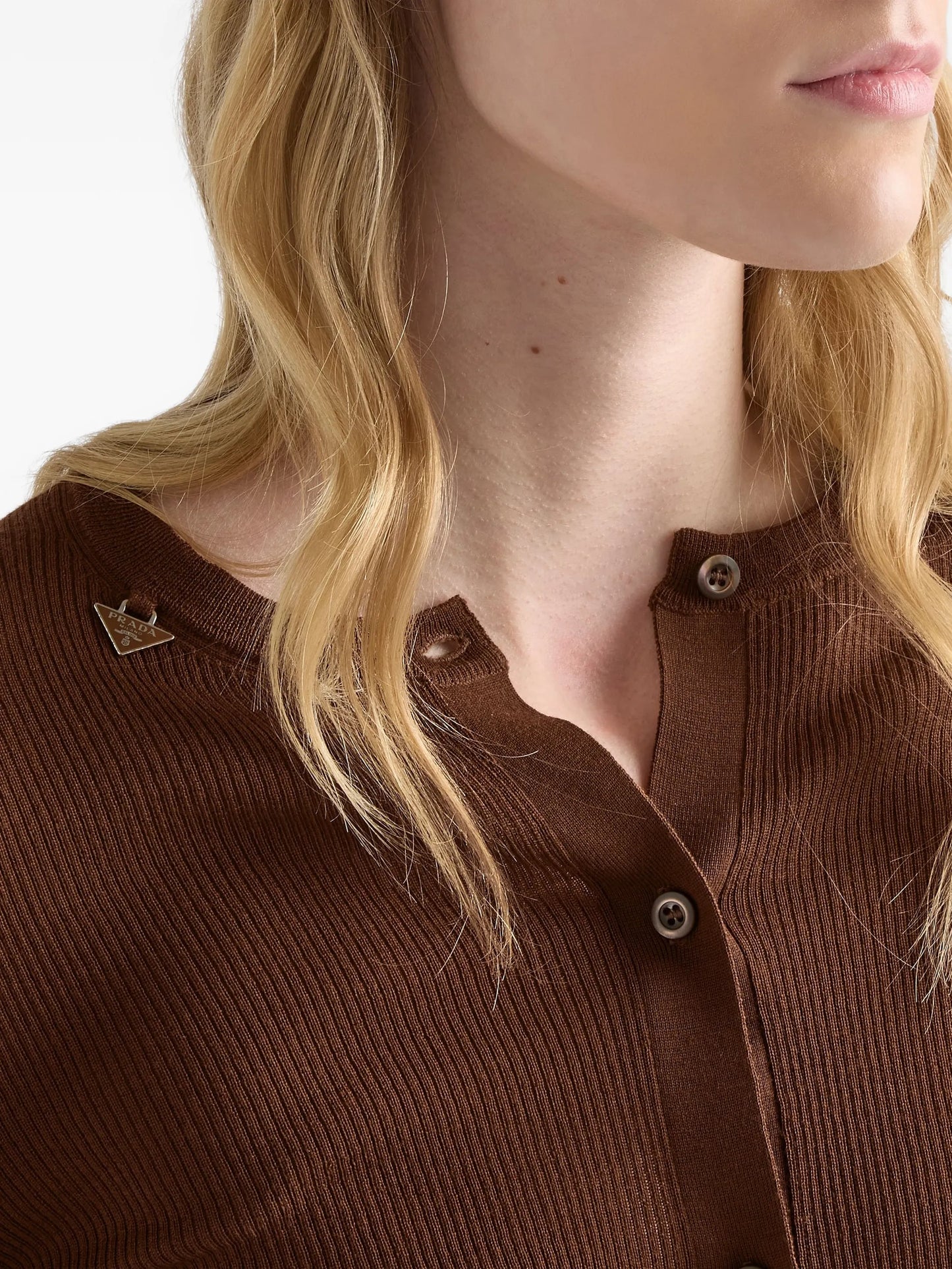ribbed knit wool cardigan