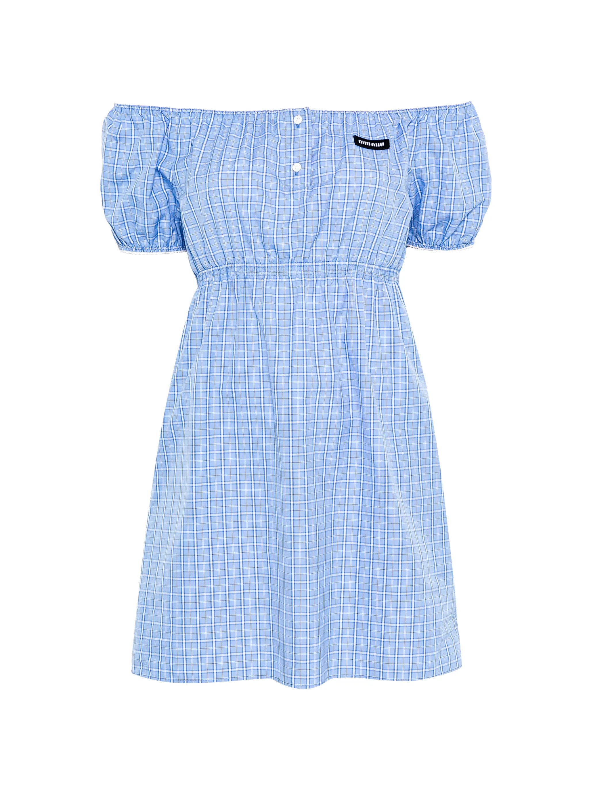 plaid-pattern mini dress