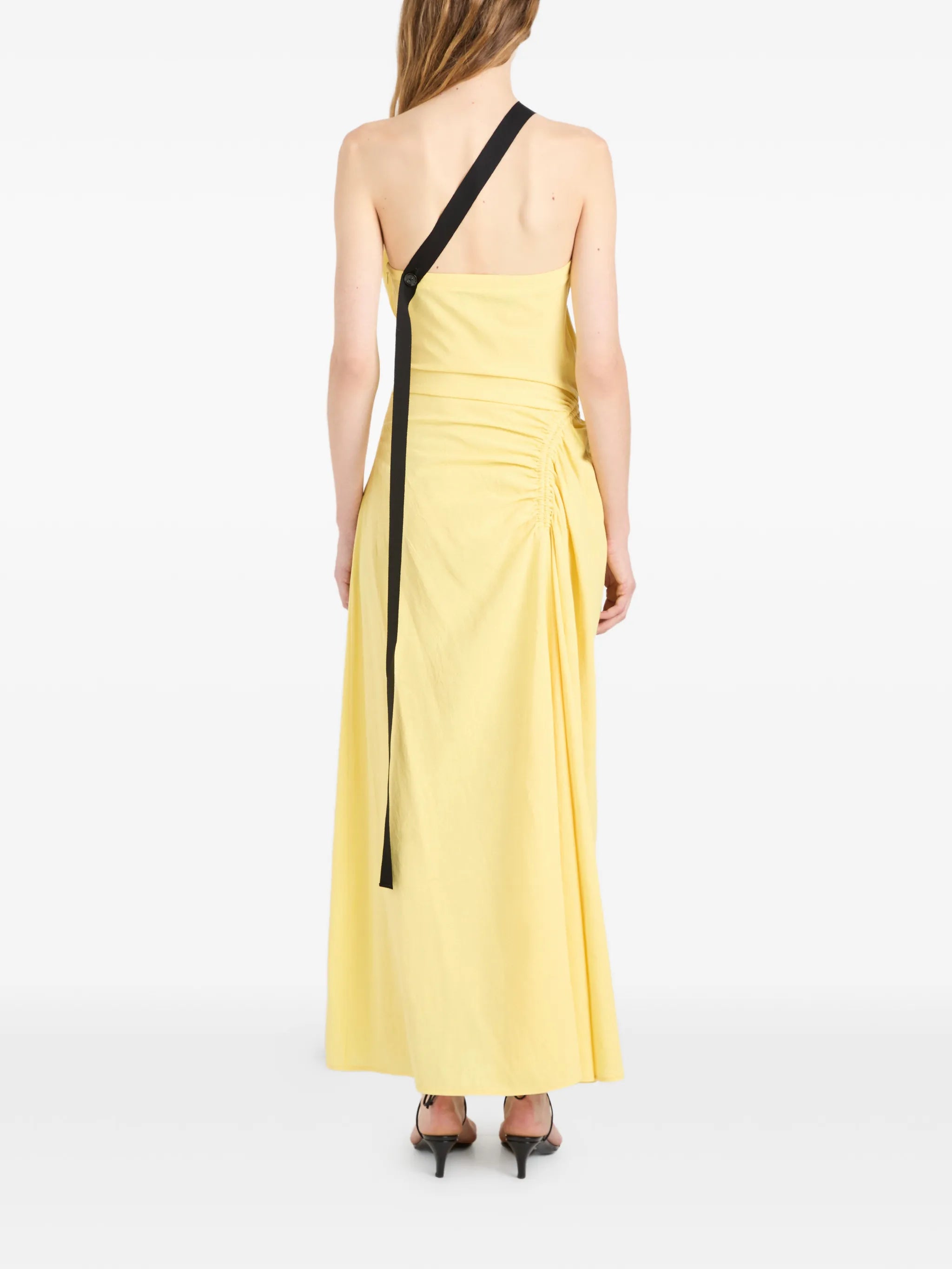 Sirena crinkled one-shoulder maxi dress