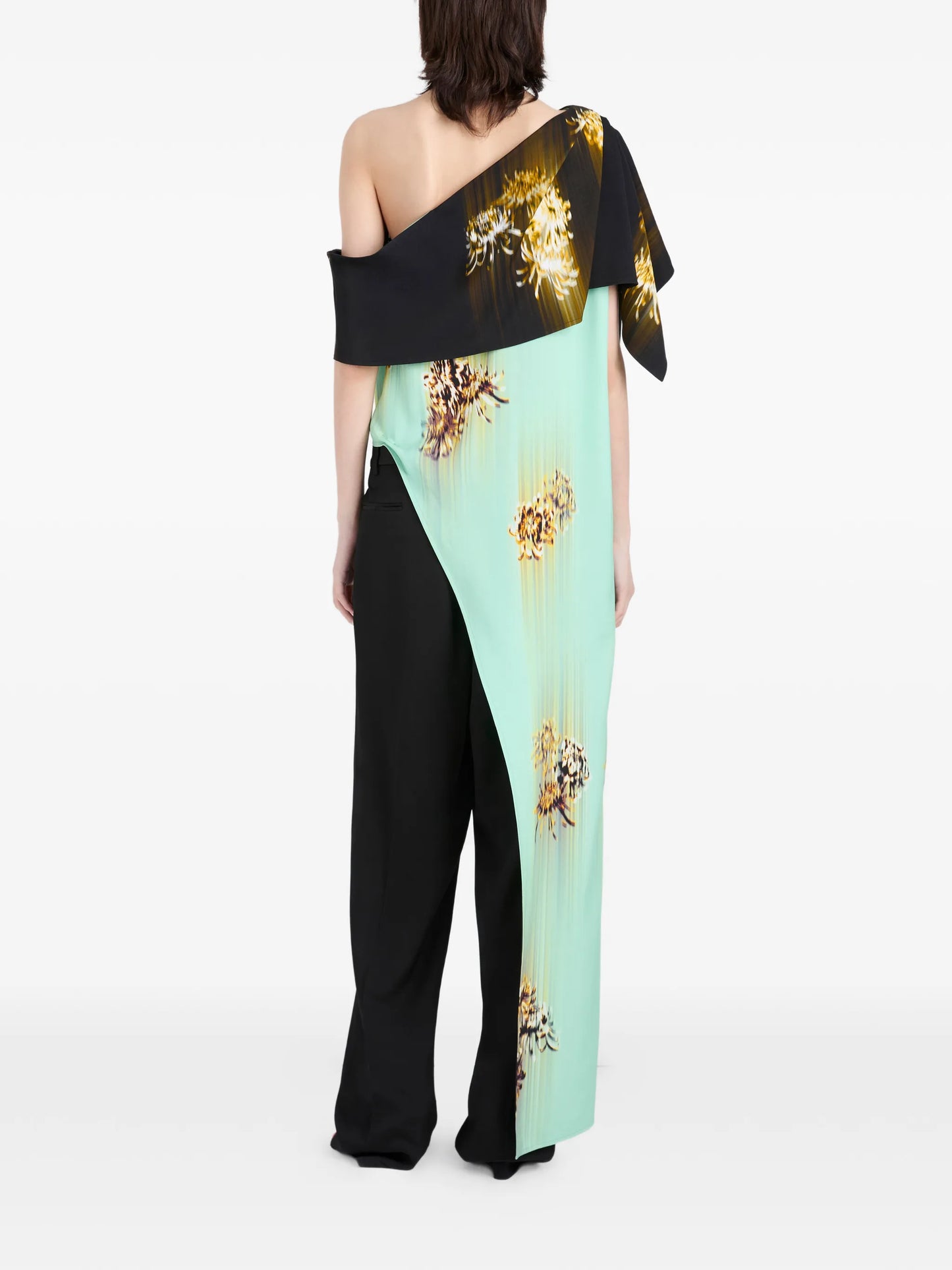 Haya one-shoulder printed top