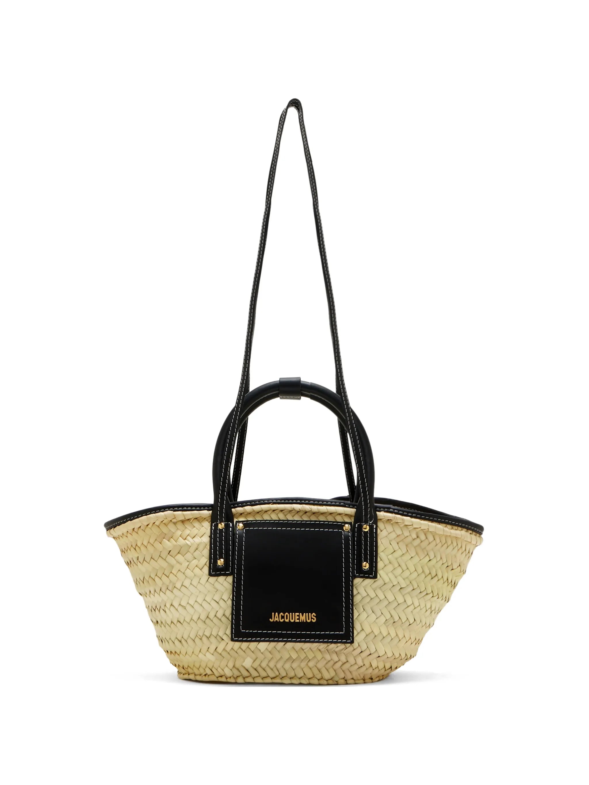 Le Petit Panier Soli interwoven raffia bag