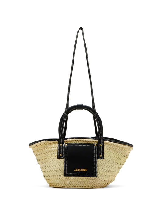 Le Petit Panier Soli interwoven raffia bag