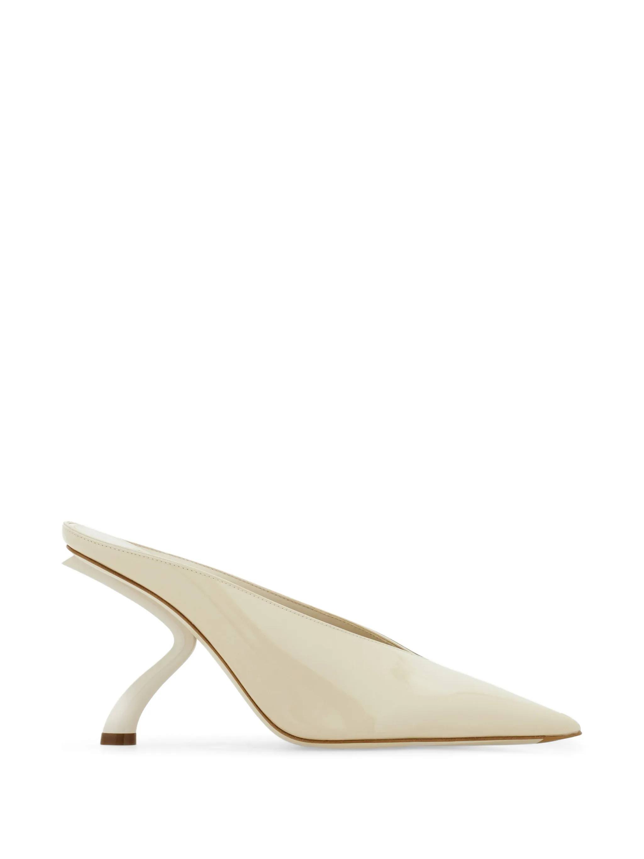 patent-finish pointed-toe pumps