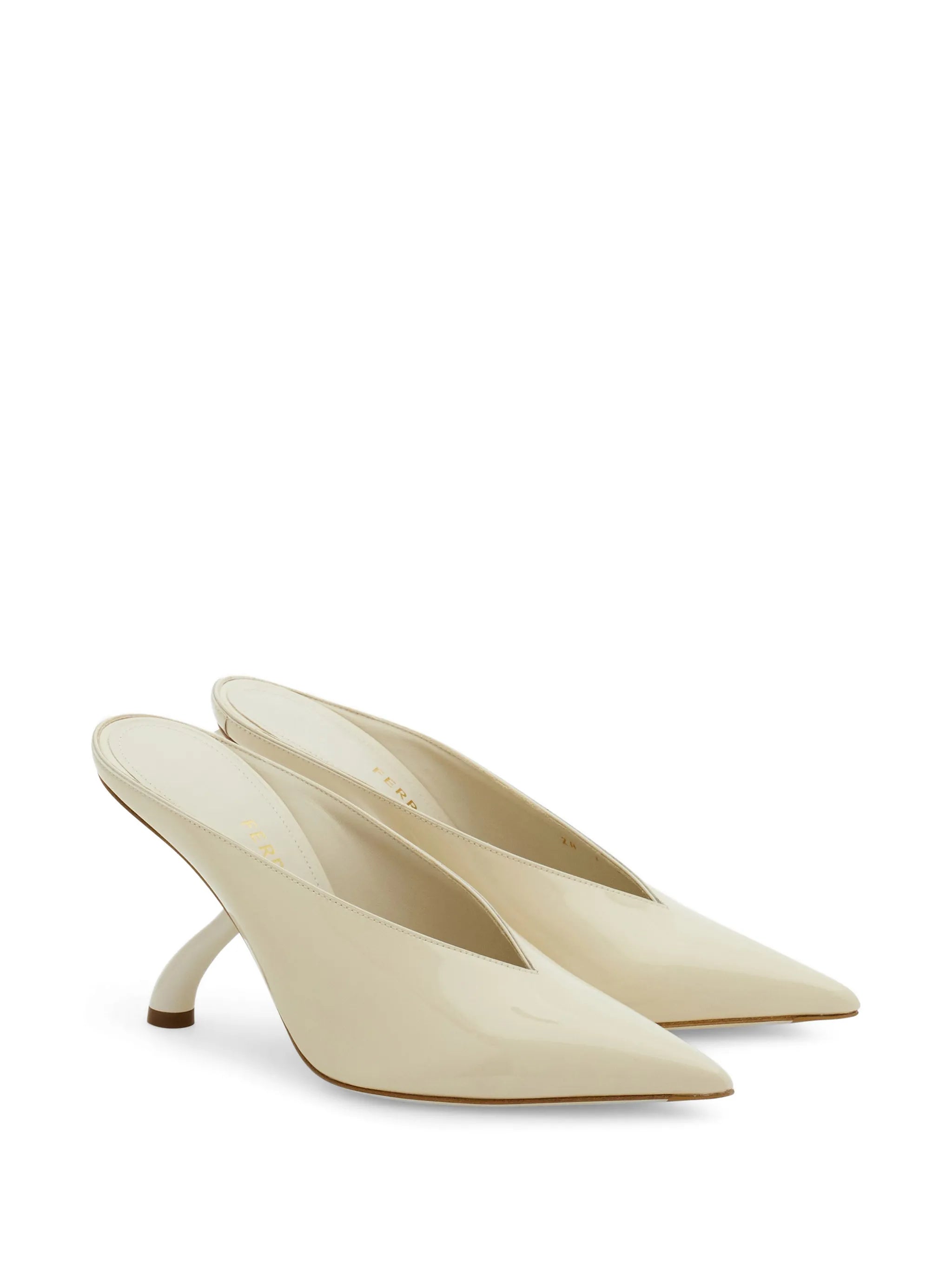 patent-finish pointed-toe pumps