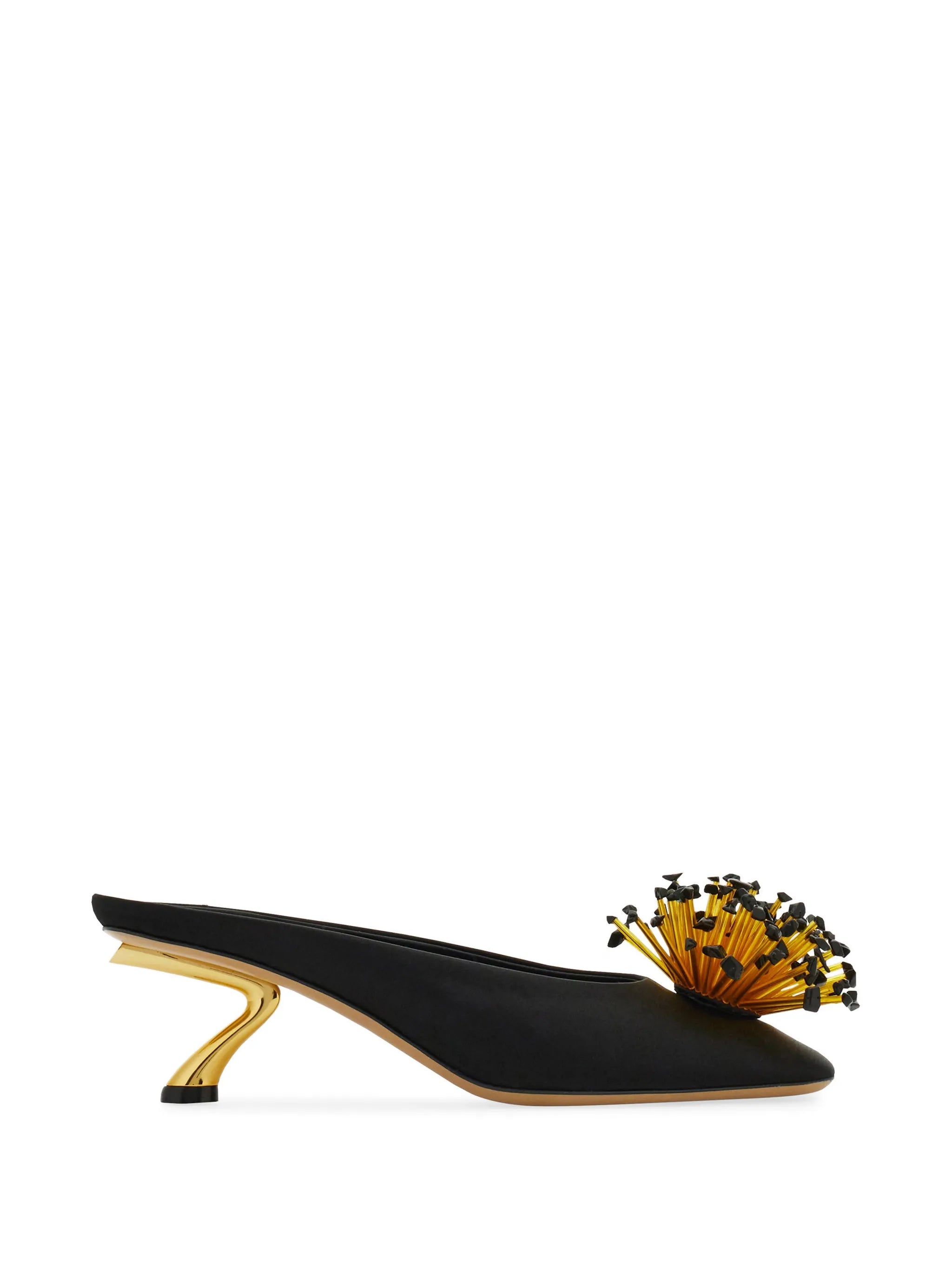 S-shaped heel mules