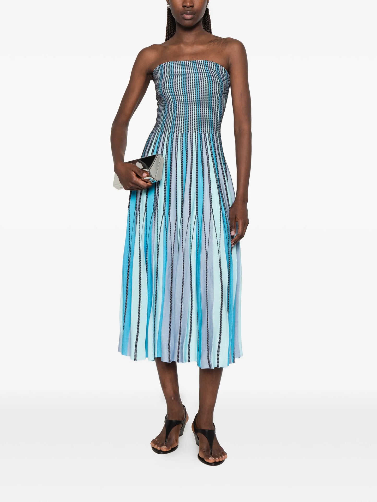 Soleil striped midi dress