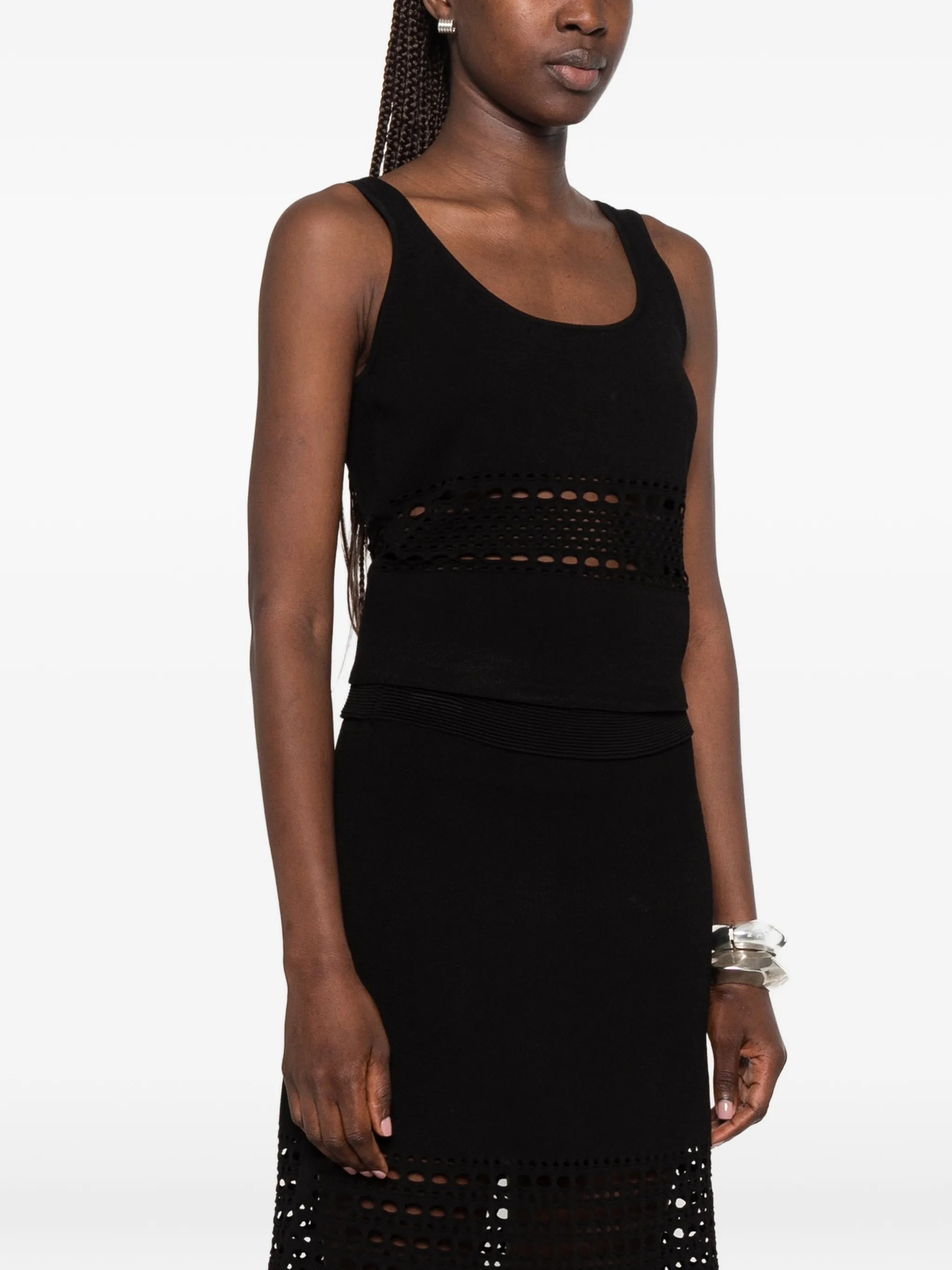 open-stitch tank top