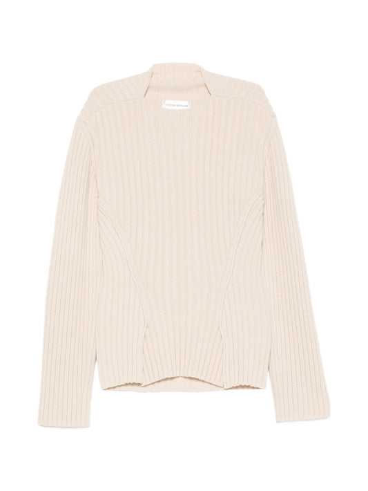 ribbed-knit slit-hem sweater