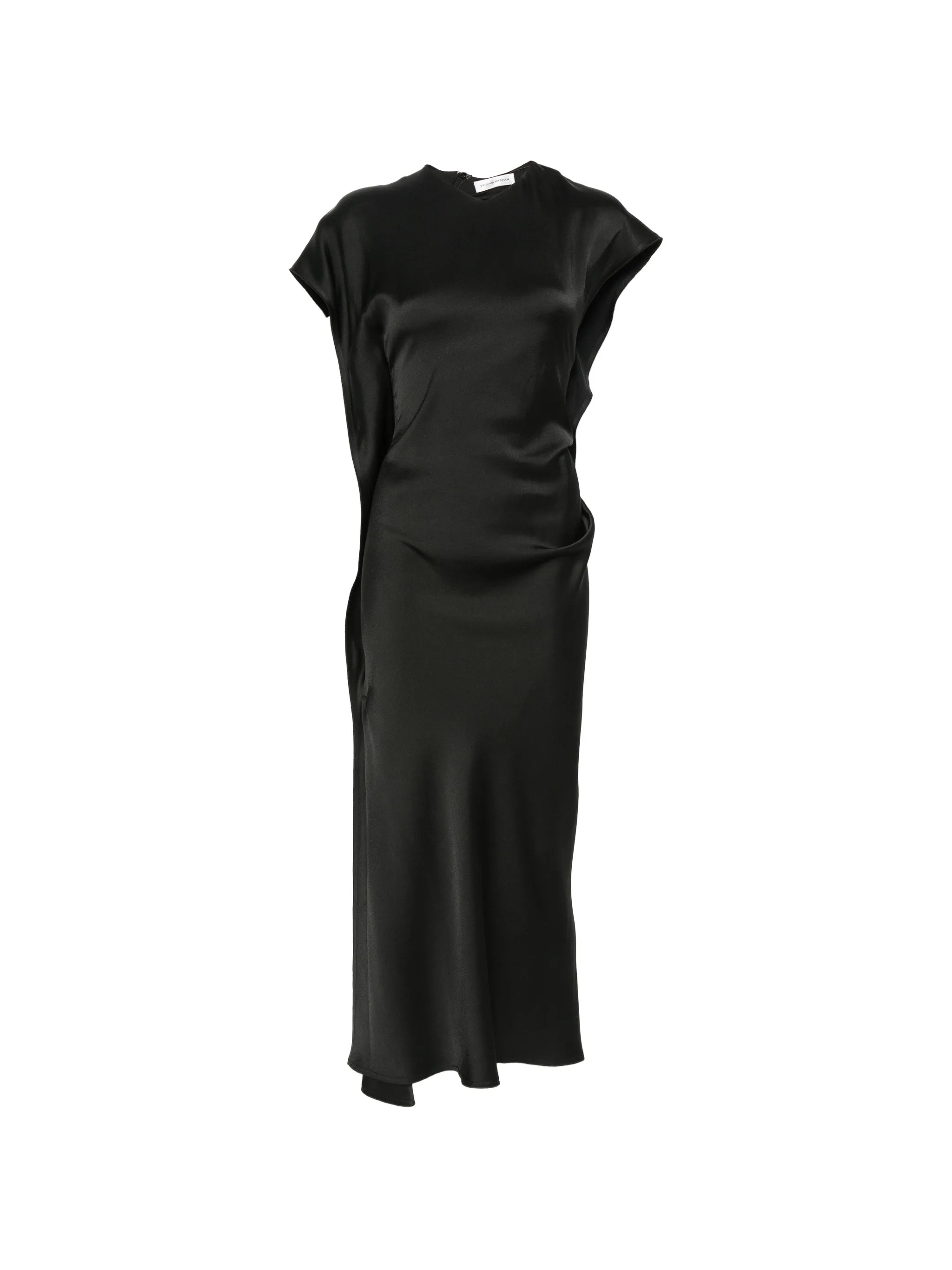 draped V-neck sleeveless midi dress