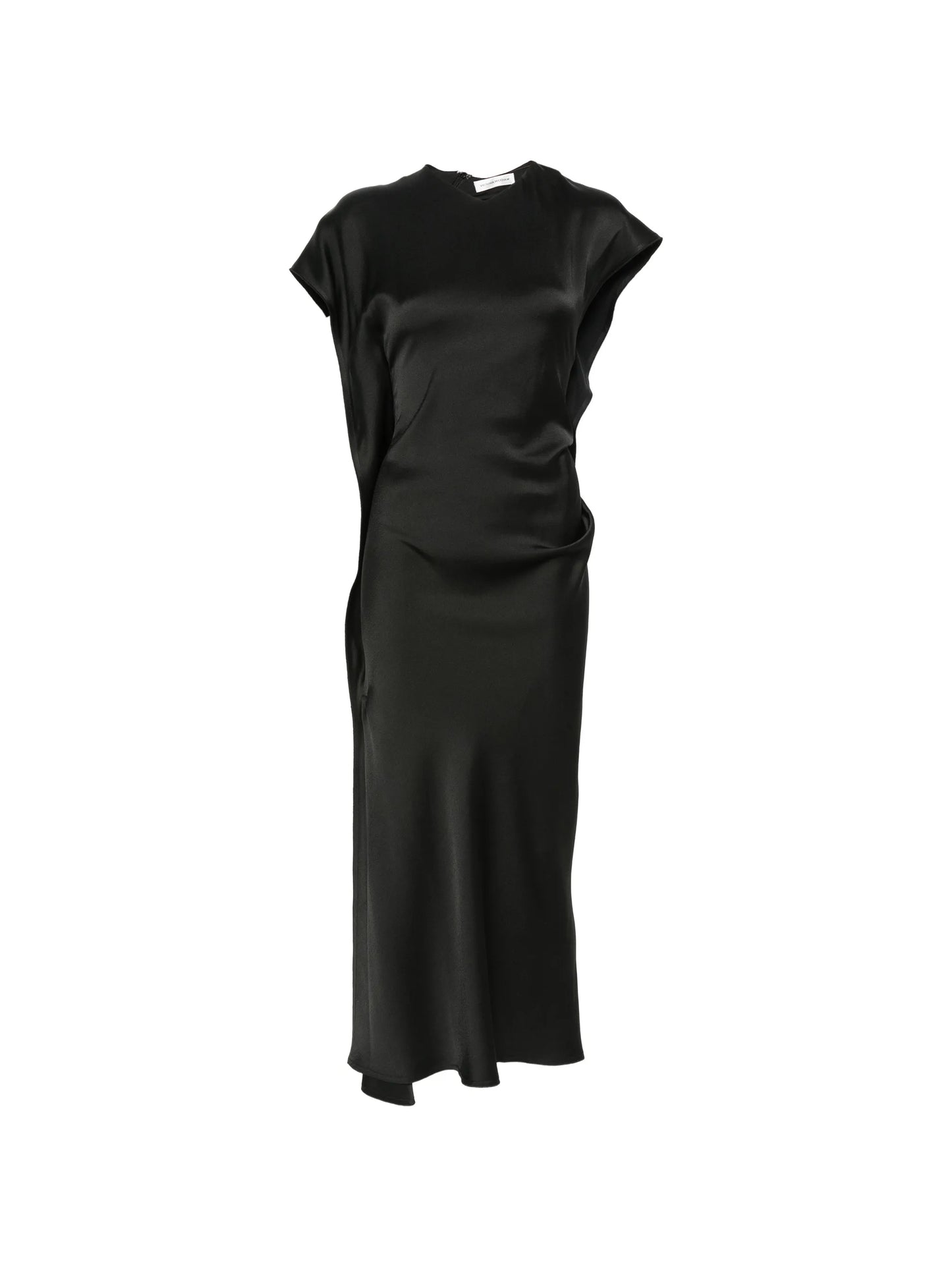 draped V-neck sleeveless midi dress