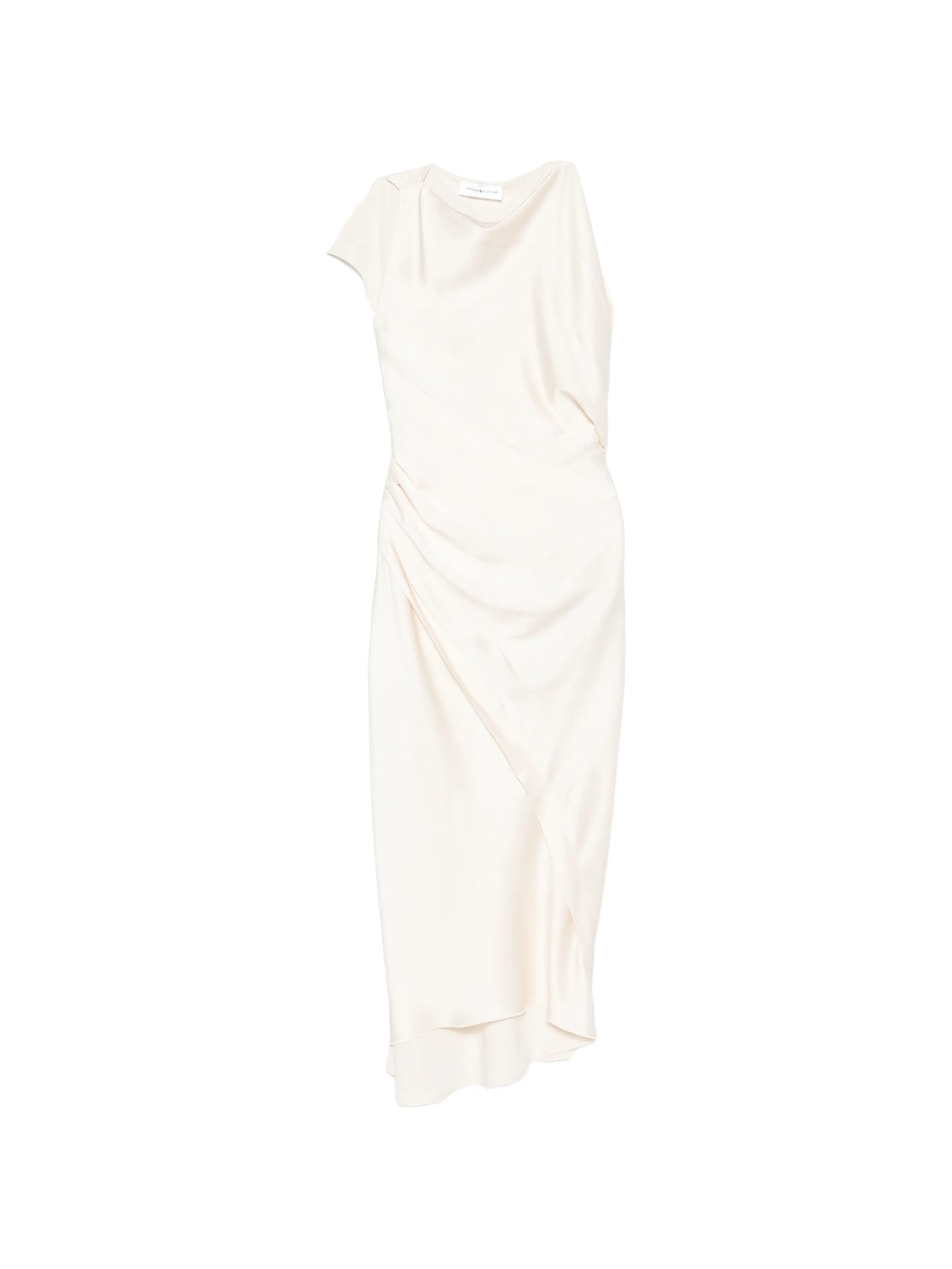 sleeveless draped asymmetric dress
