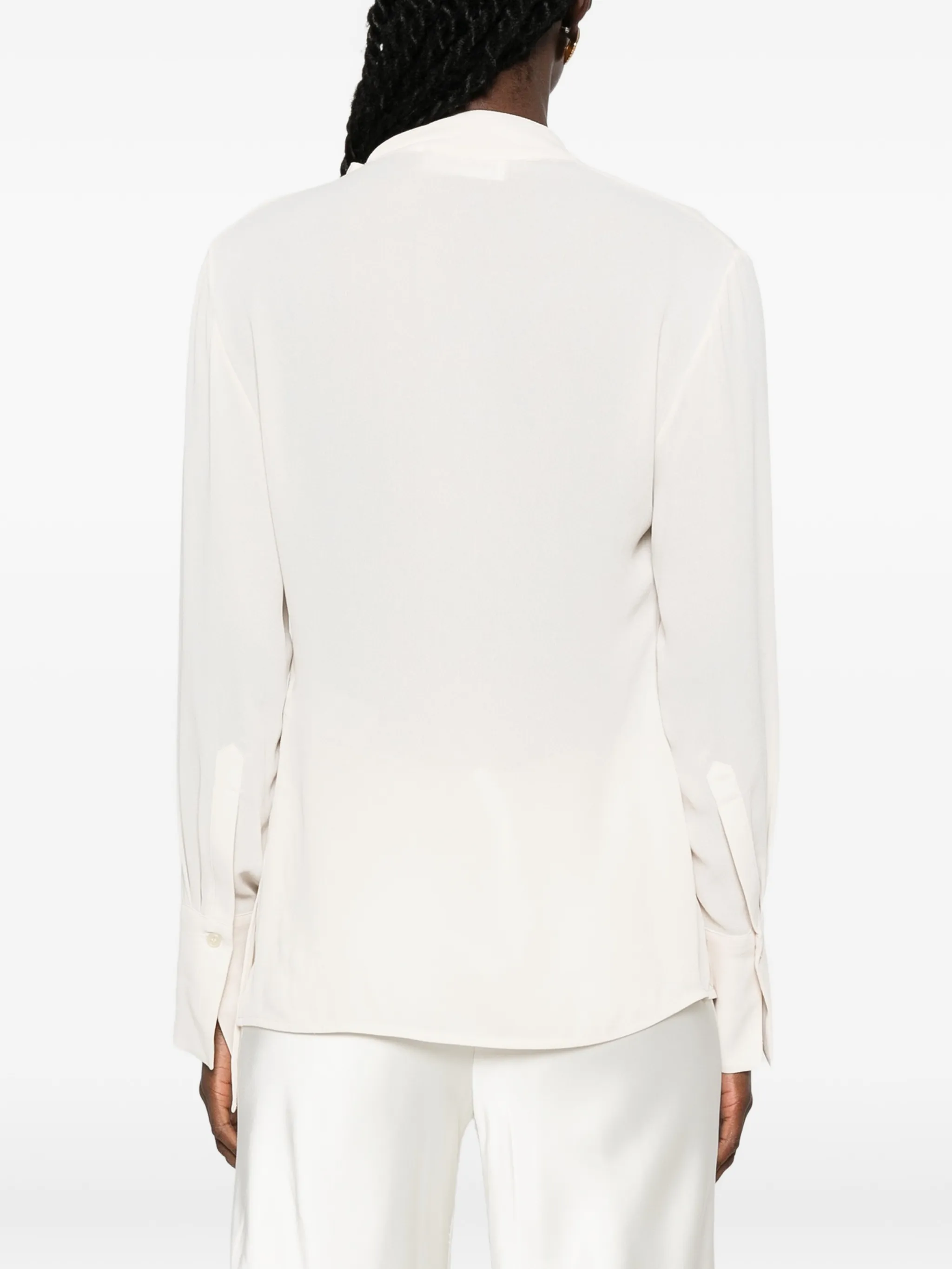 seam-detail long-sleeve blouse