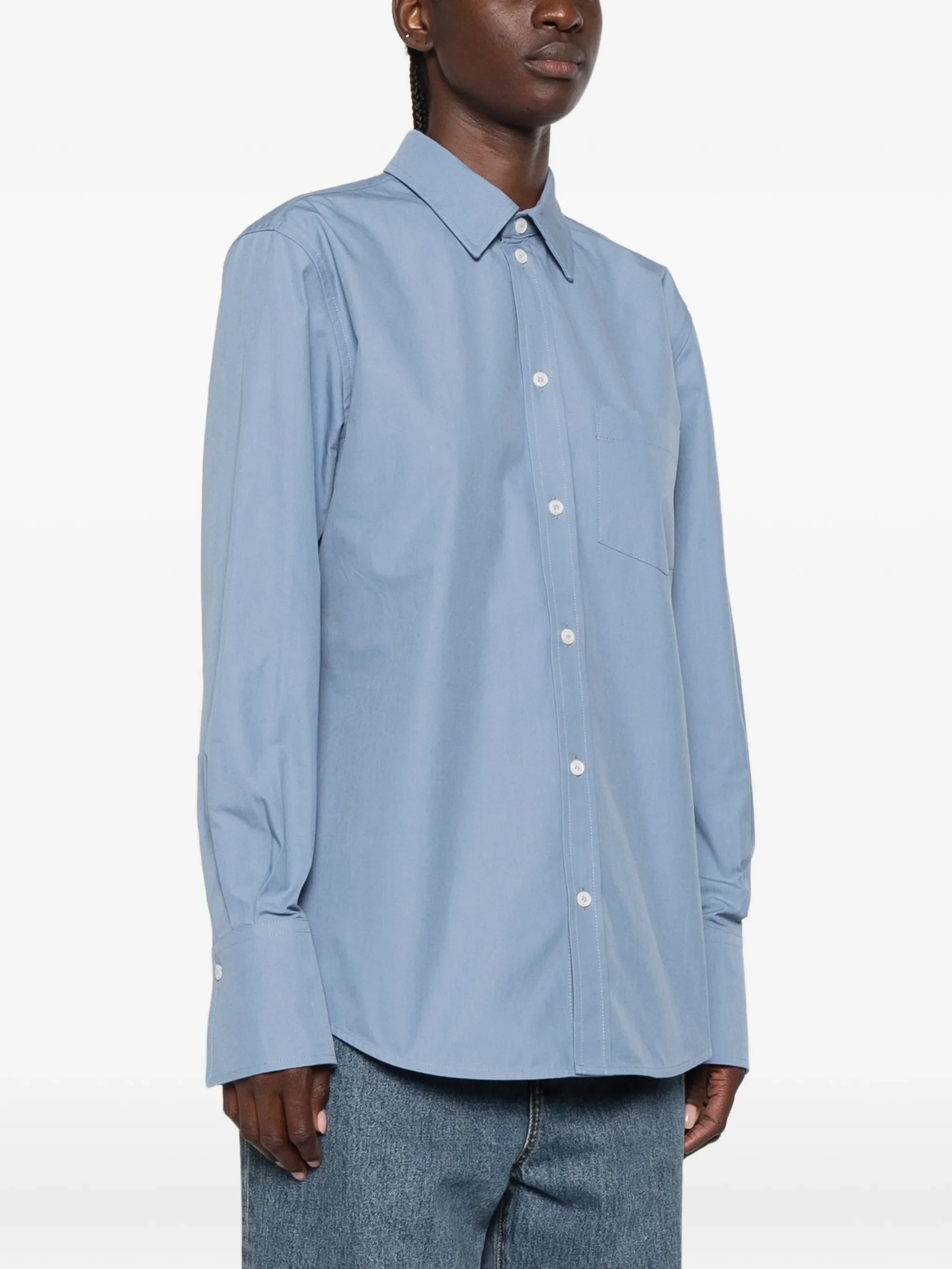 chest-pocket button-up shirt