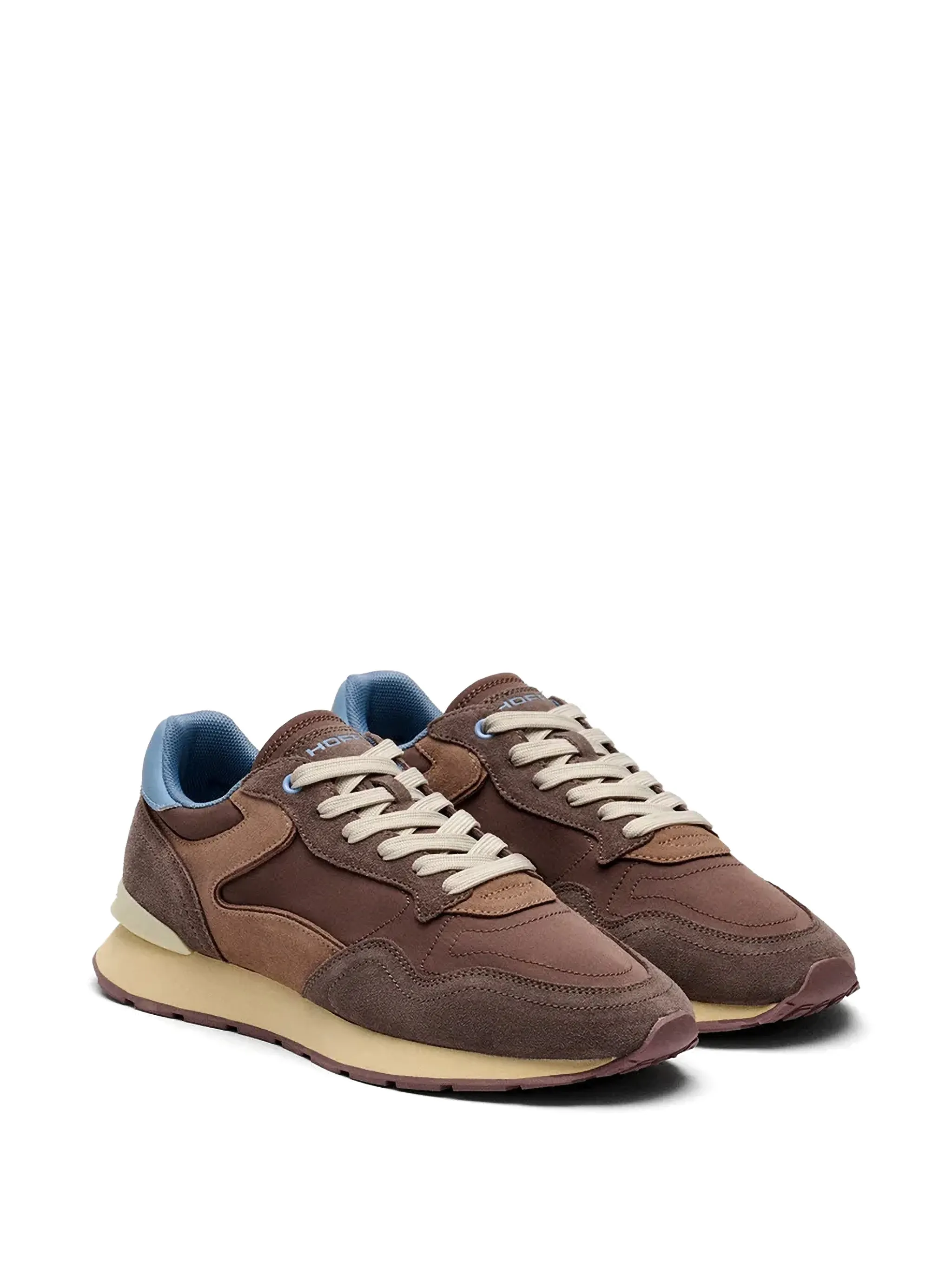 panelled lace-up sneakers