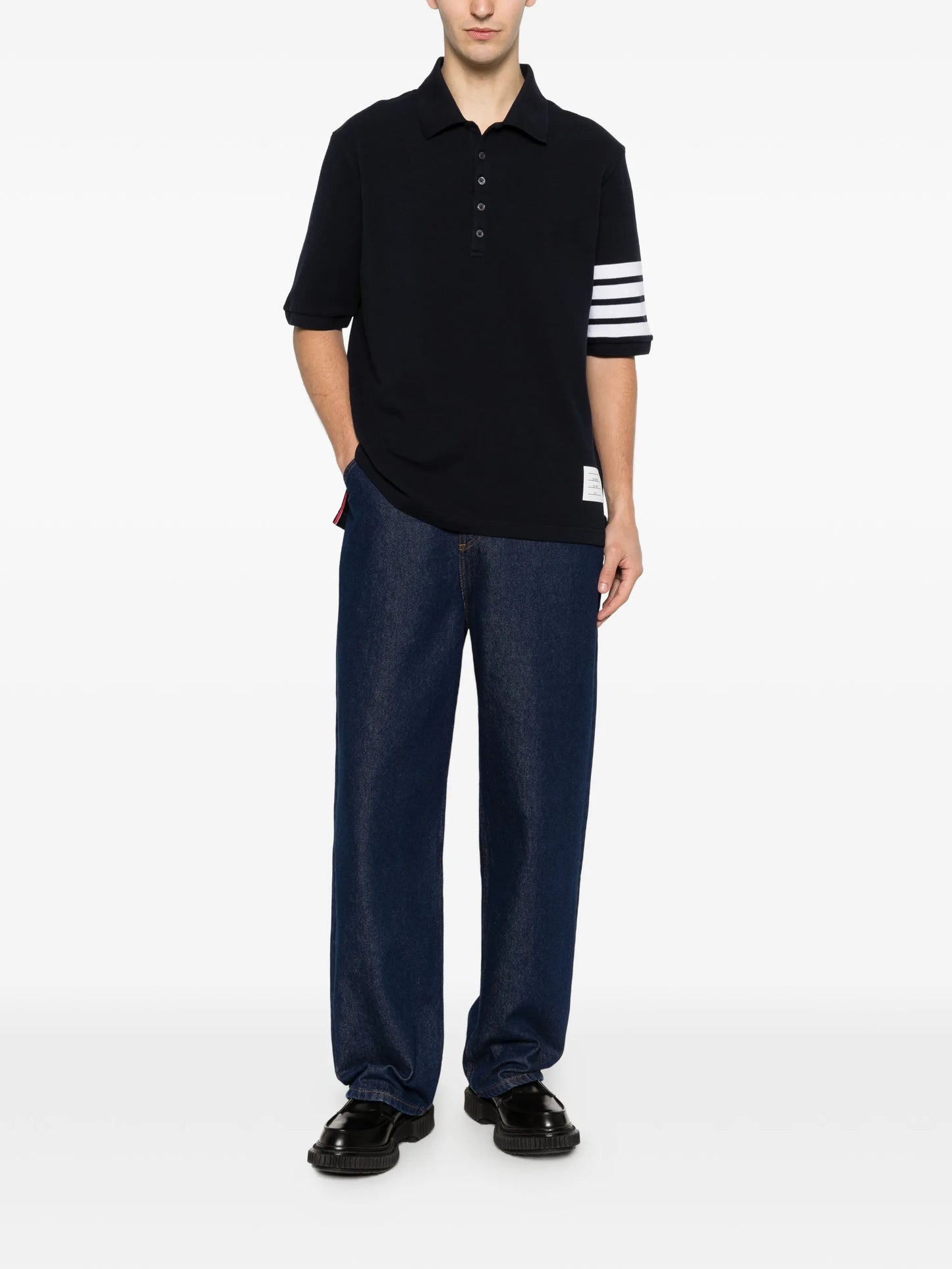 stripe-detail polo shirt