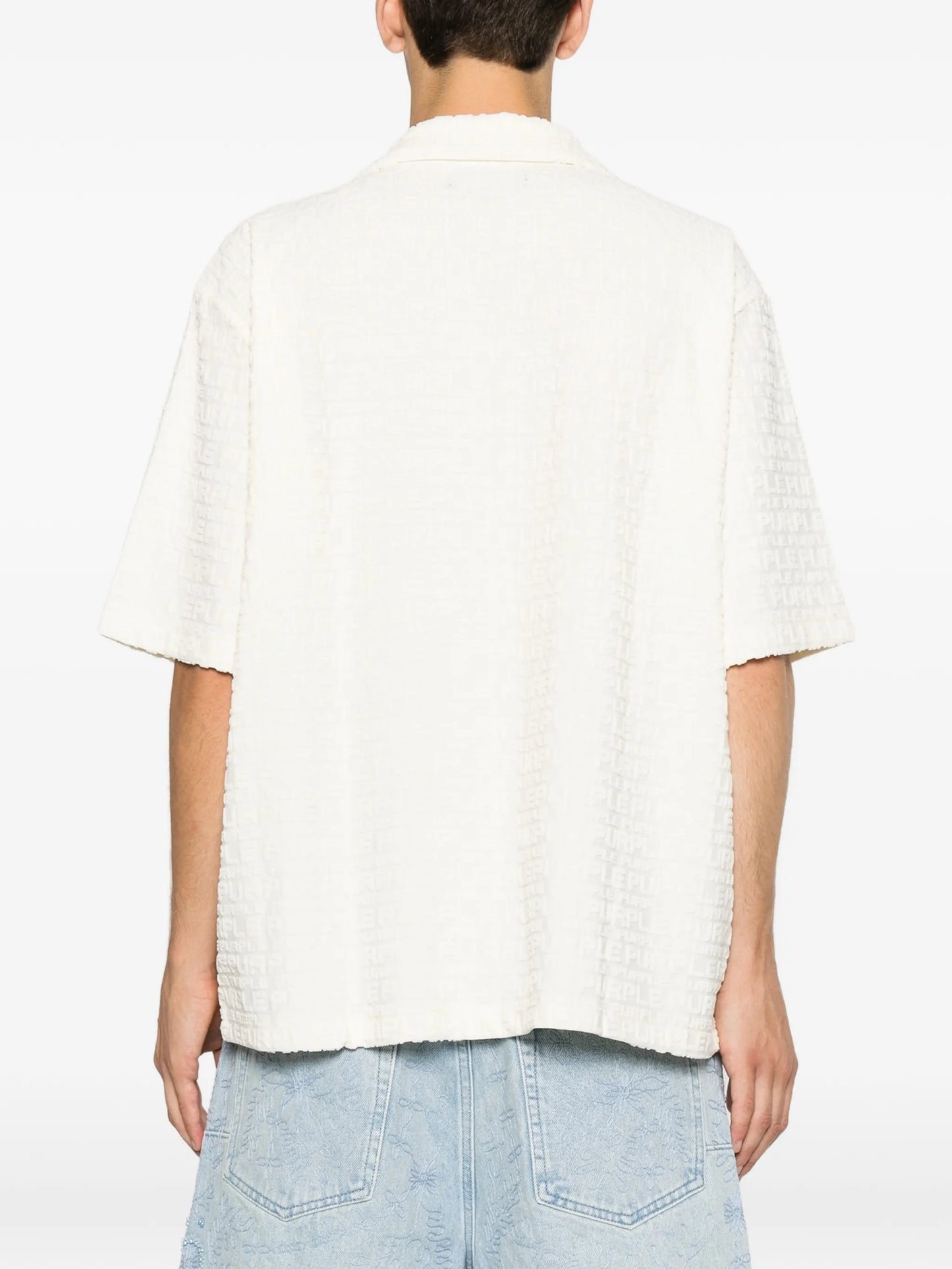 logo-embossed shirt