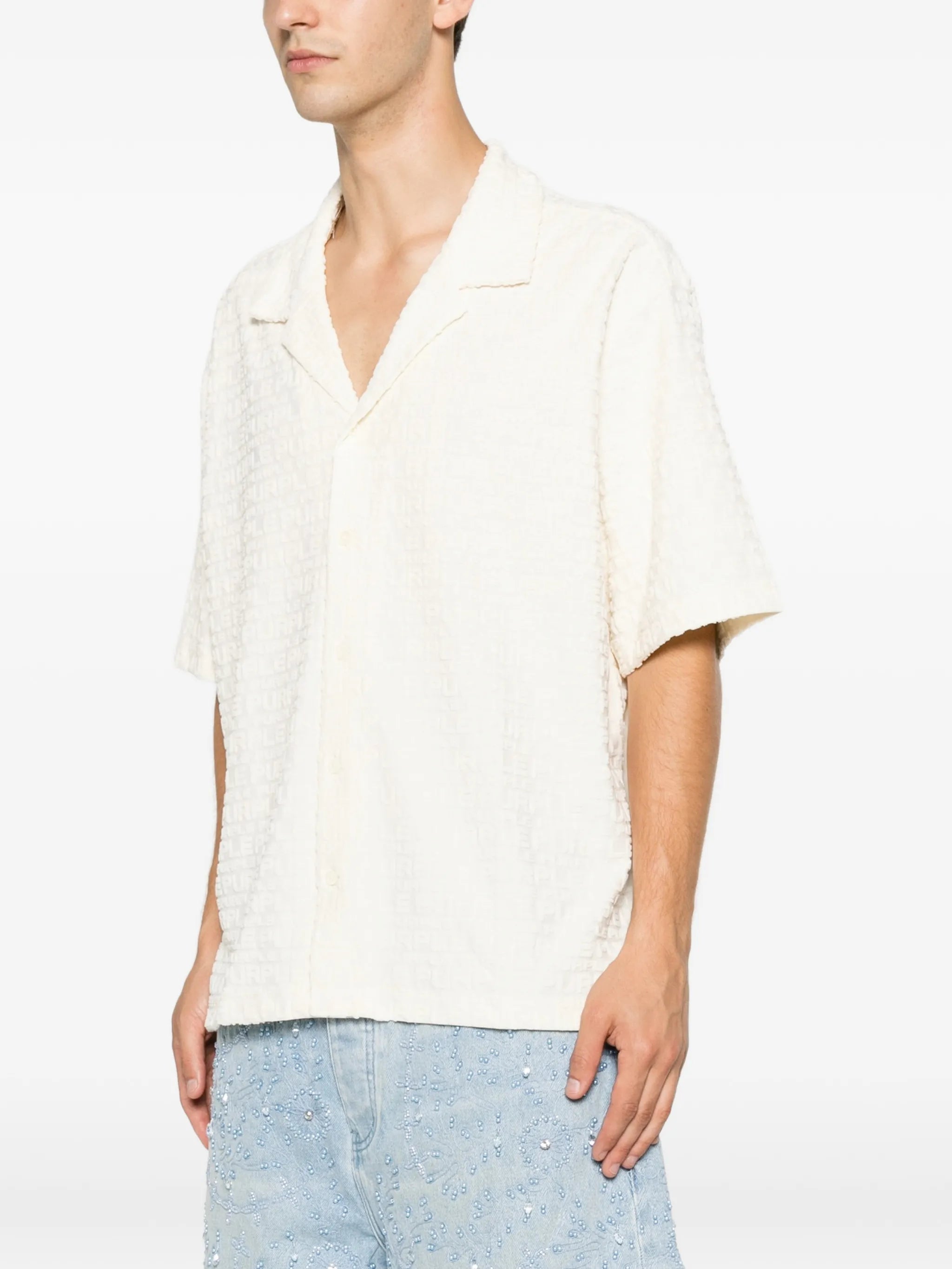 logo-embossed shirt