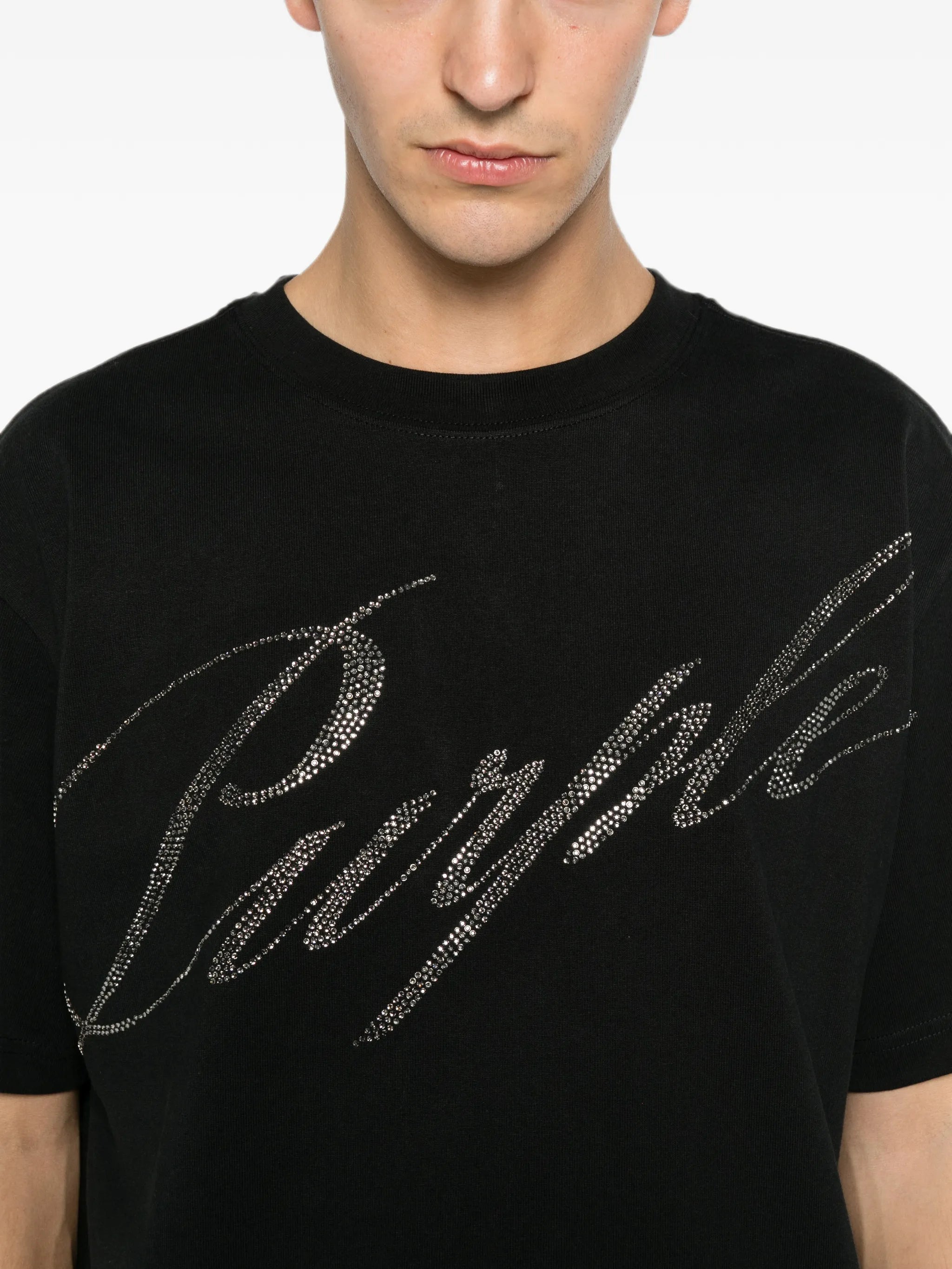 rhinestone-logo T-shirt