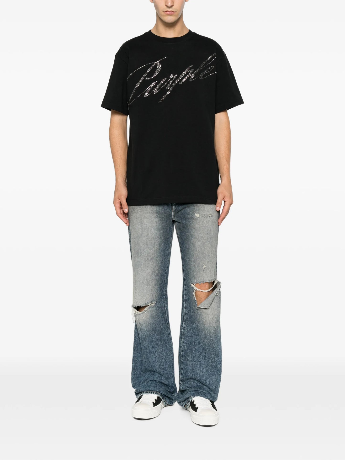 rhinestone-logo T-shirt