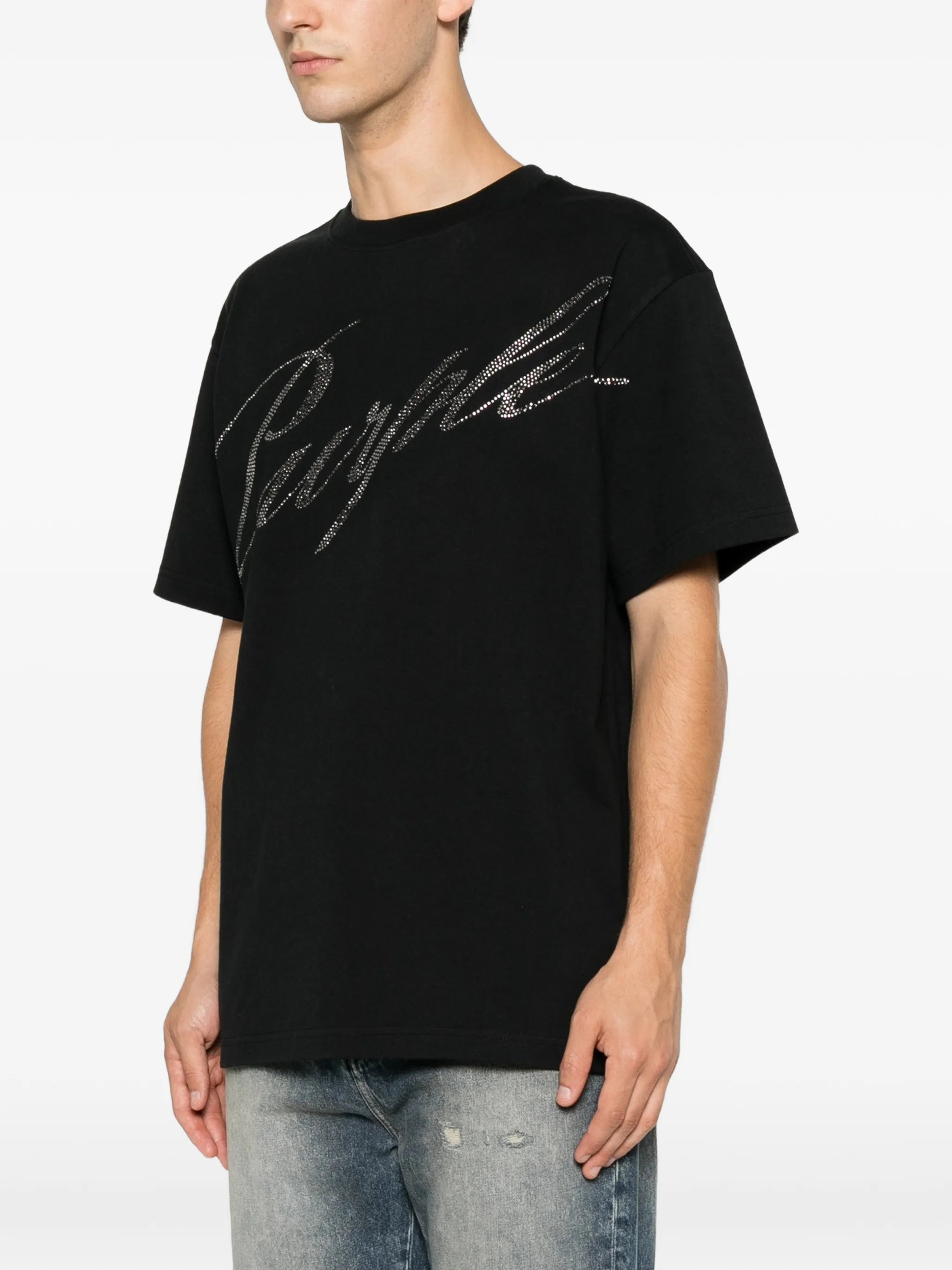 rhinestone-logo T-shirt