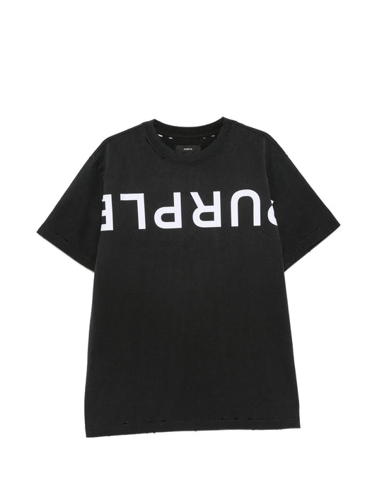 logo-print distressed-effect T-shirt
