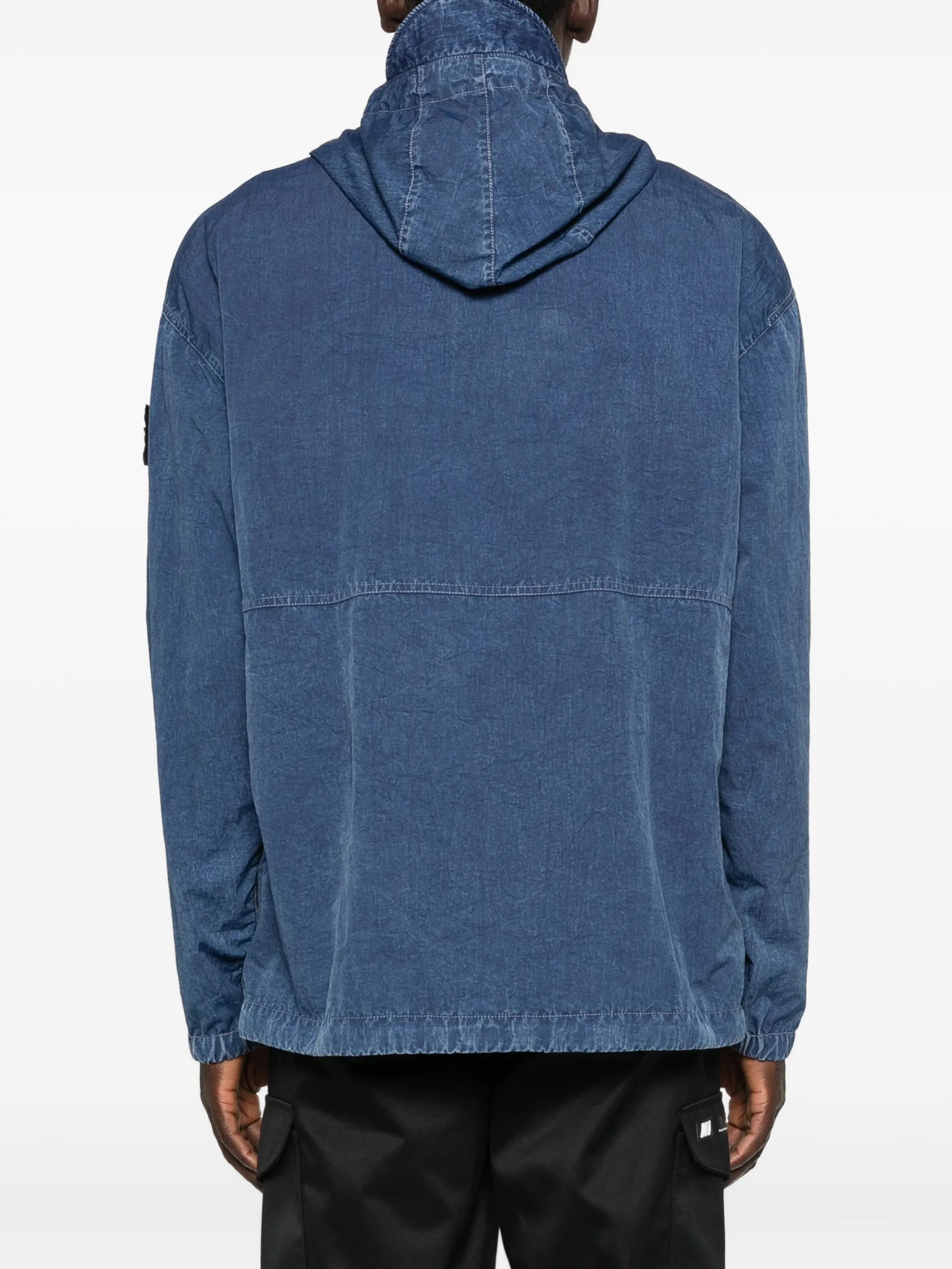 hooded half-zip jacket