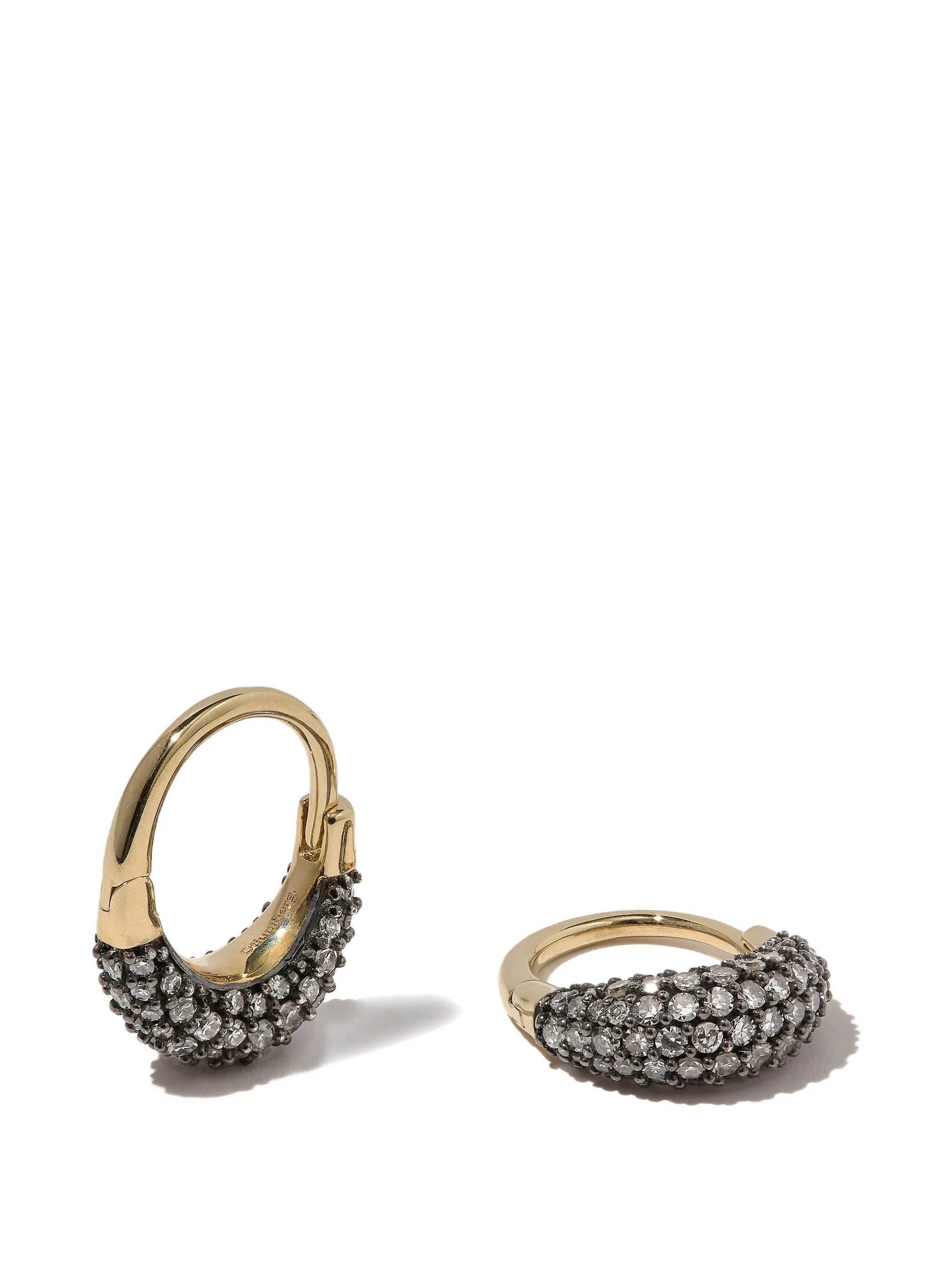small Midnight diamond hoop earrings