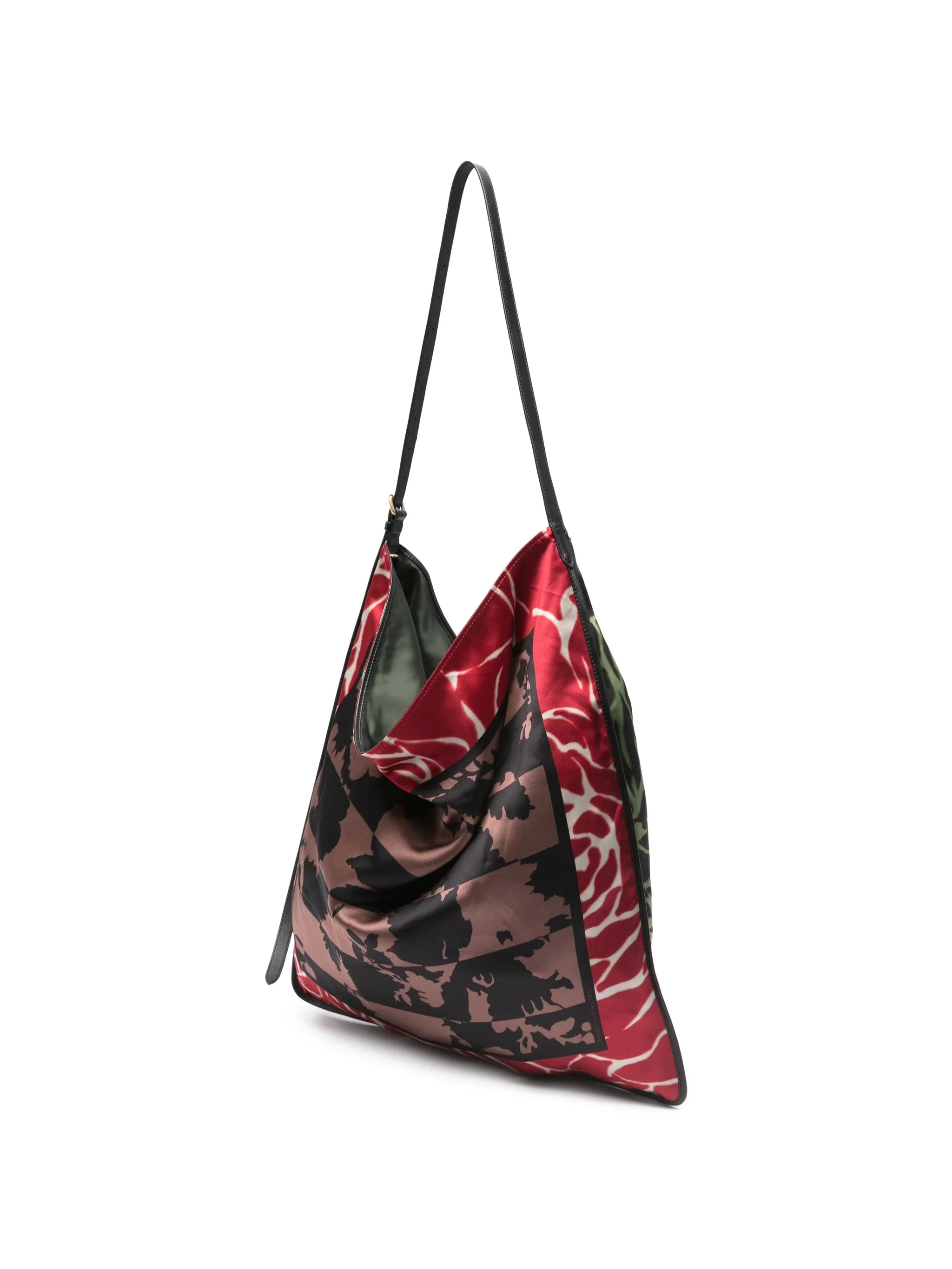Large rose-print tote bag